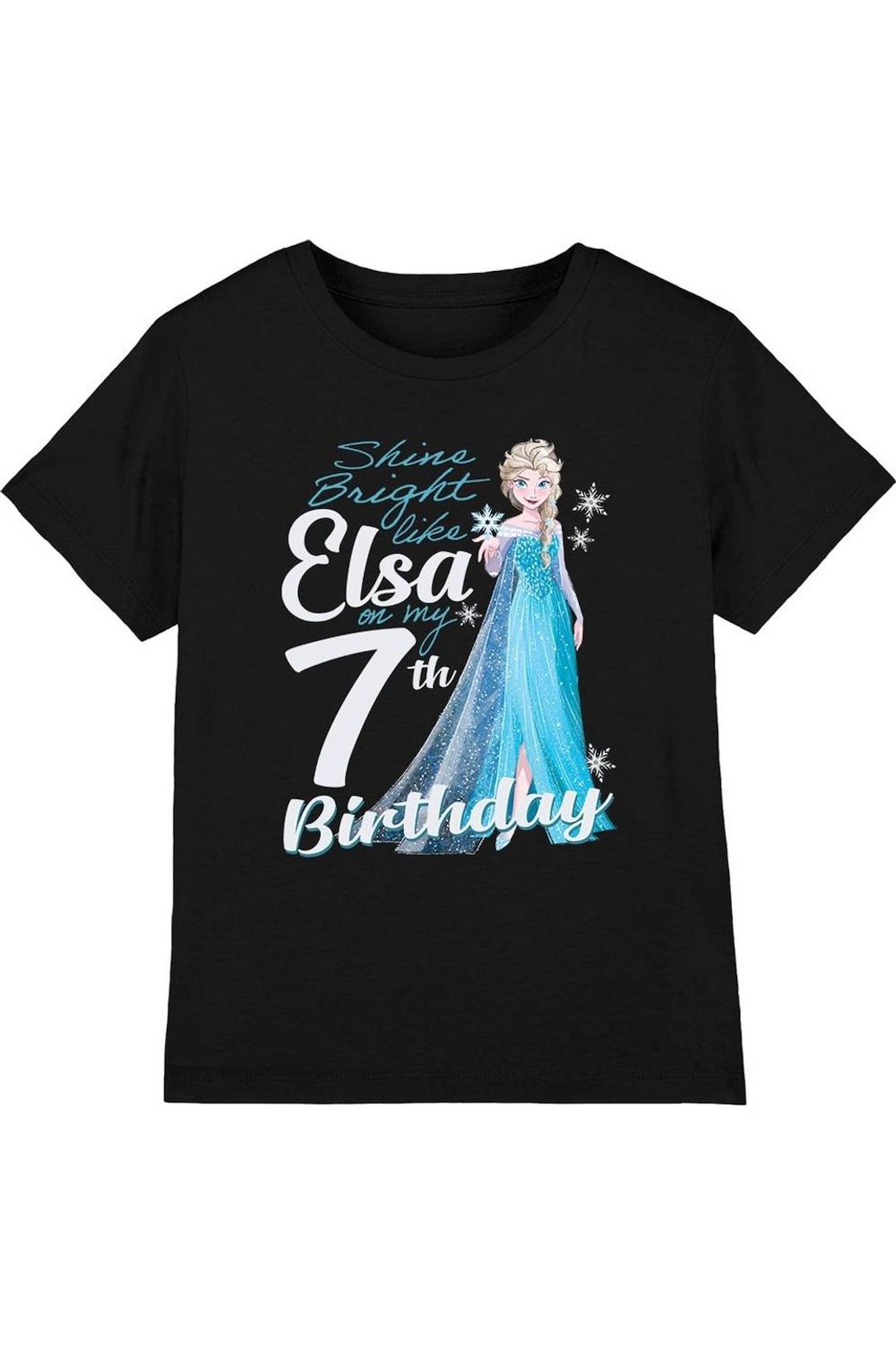 T-shirt Elsa Coton La Reine Des Neiges Bright Like Elsa Noir