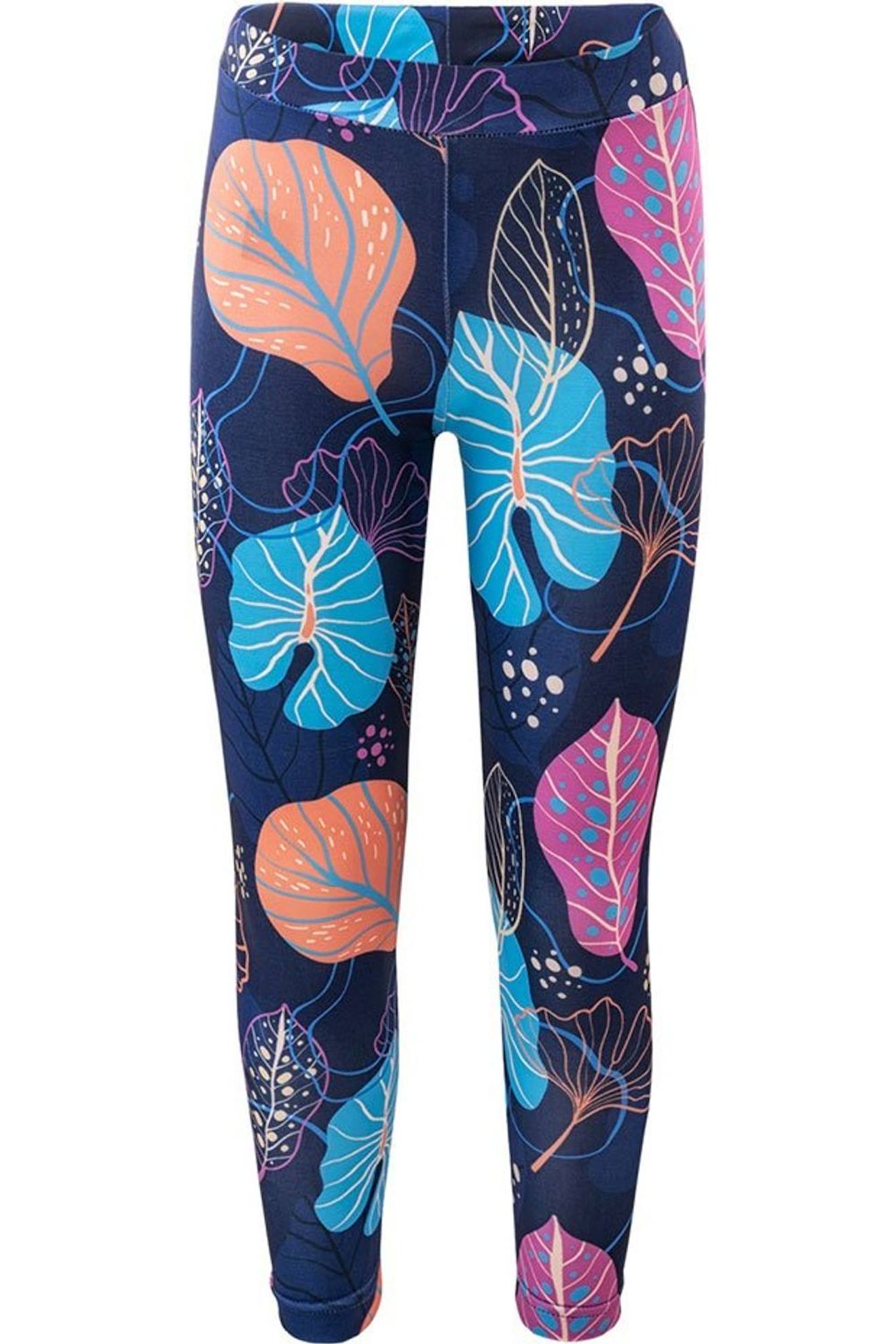 Legging Motif/style Feuilles Tropicales Pike Bleu Marine