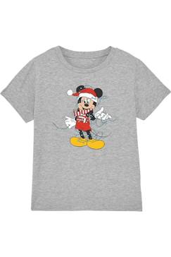 T-shirt motifs mickey mouse et lumières de noël coton disney  - vertbaudet enfant