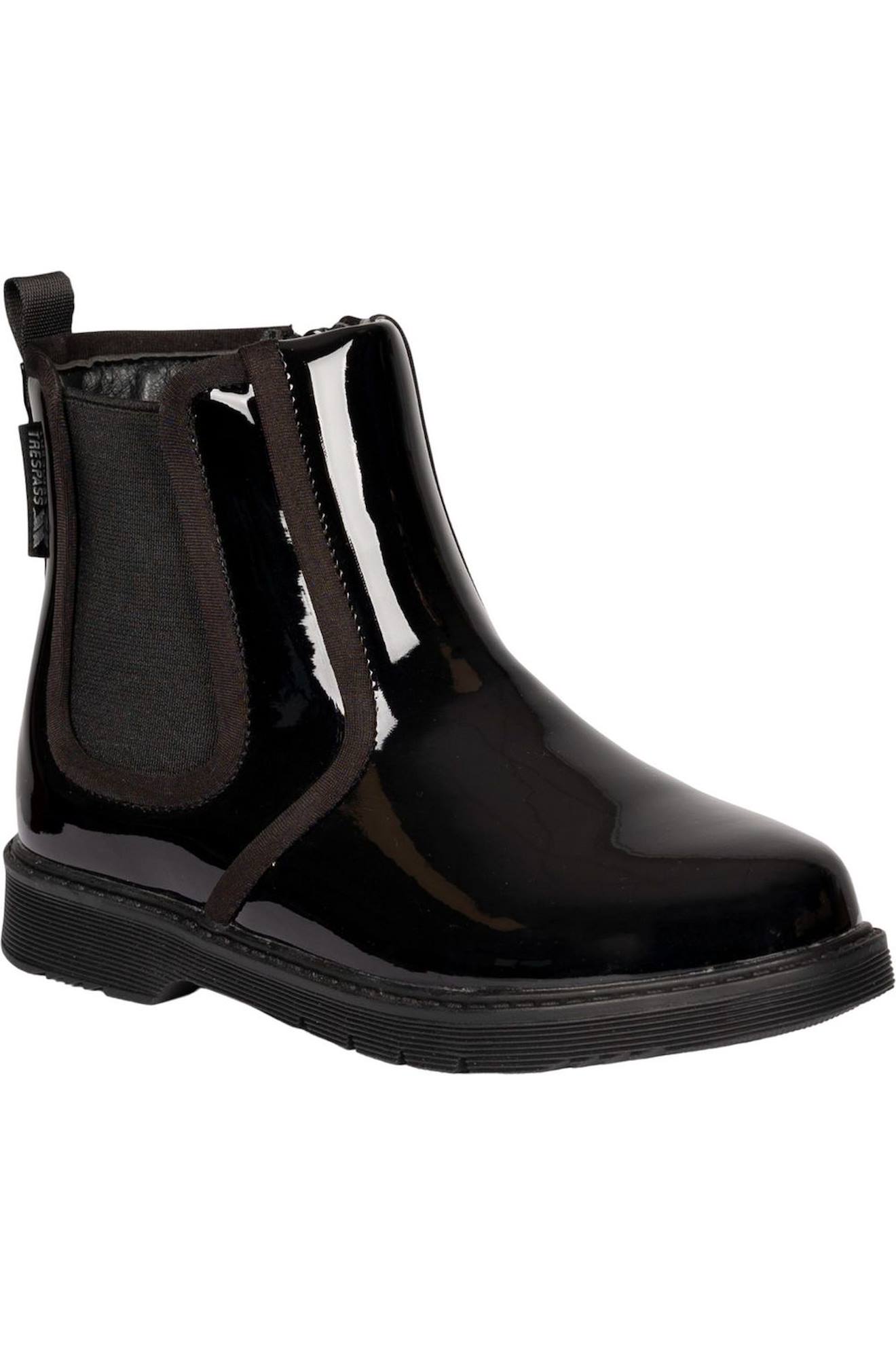 Bottines Chelsea Pu Verni Ziya Noir