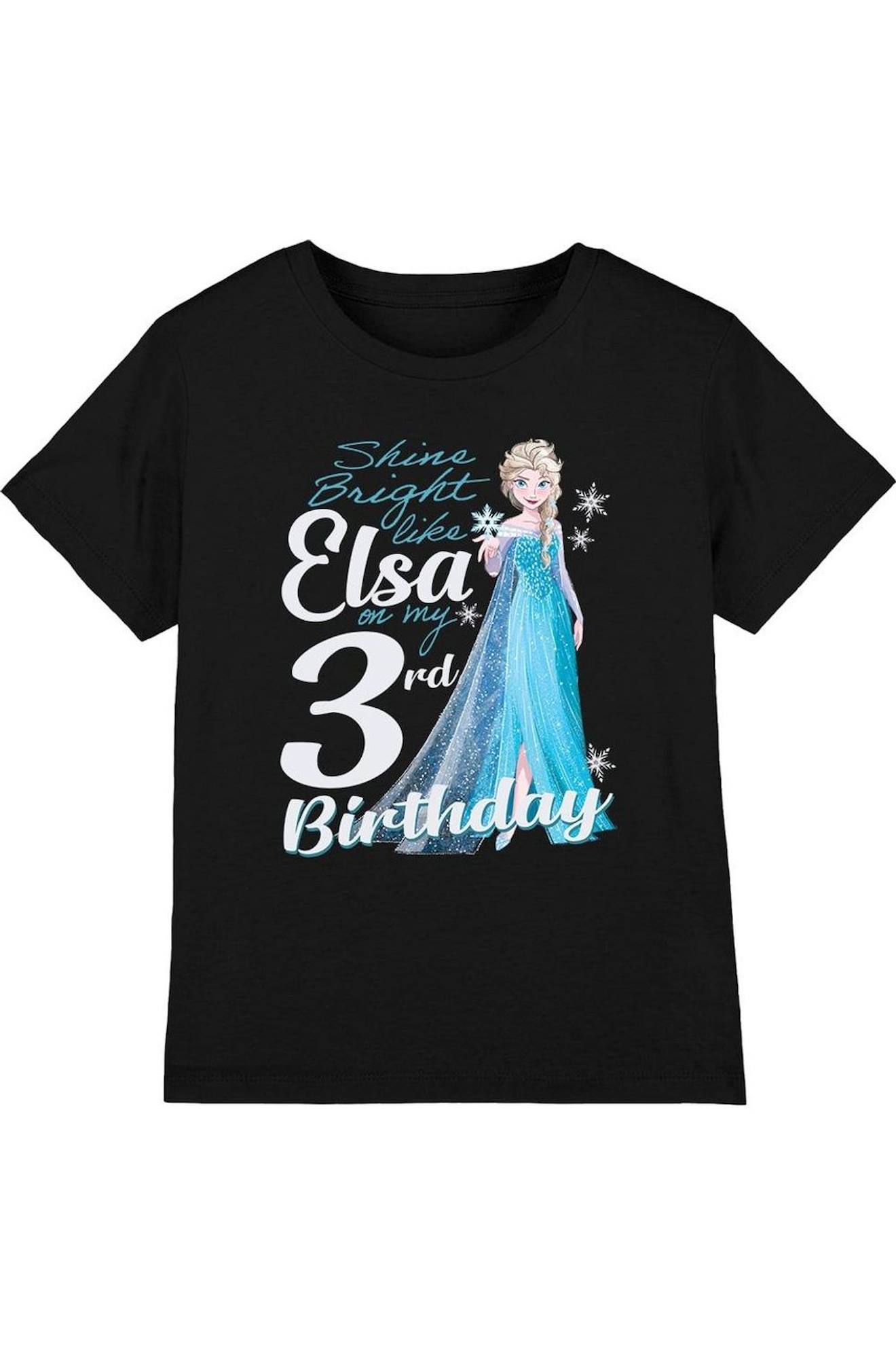 T-shirt Elsa Coton La Reine Des Neiges Bright Like Elsa Noir
