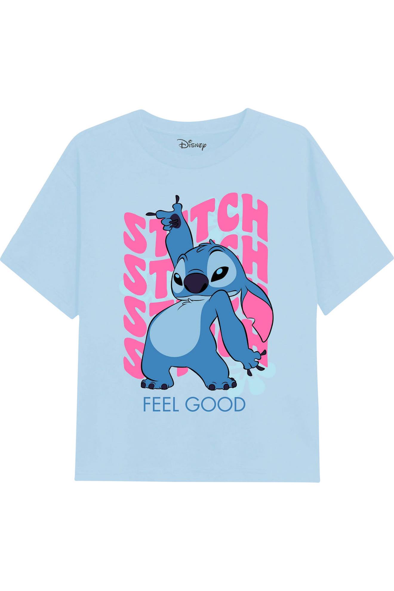 T-shirt Motif Ondulé Coton Bleu Clair