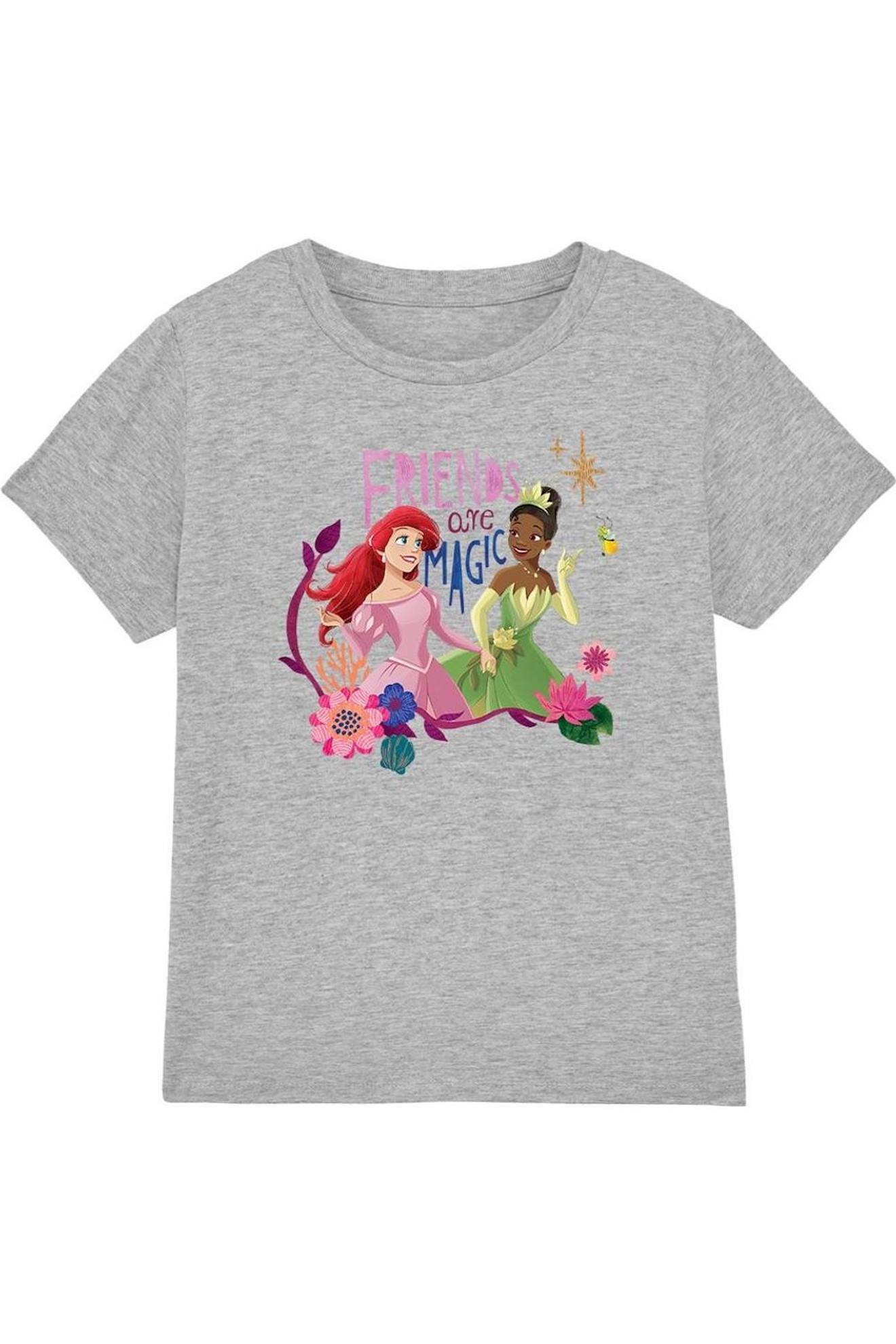 T-shirt Coton Disney Friends Are Magic Gris Chiné