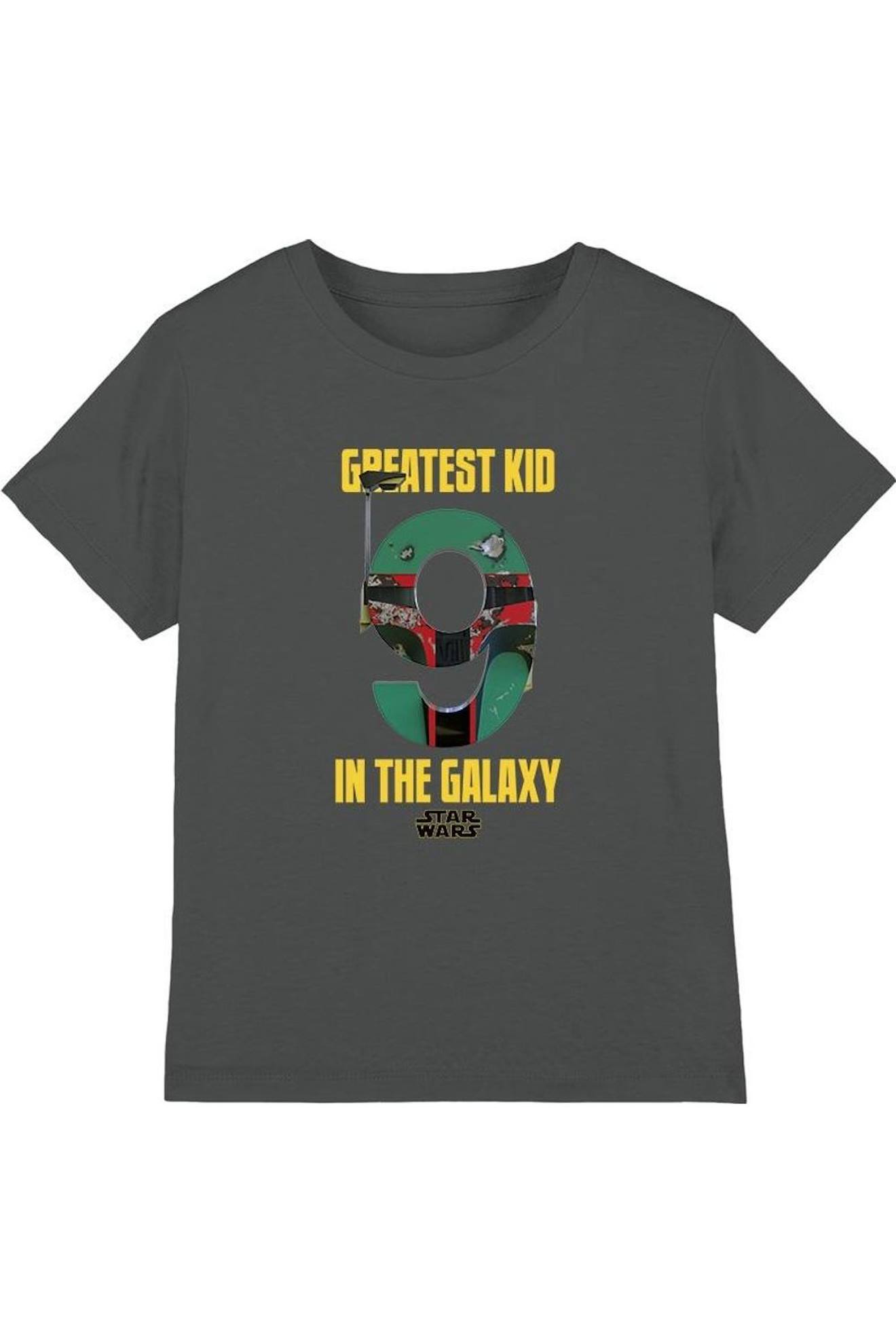T-shirt Motif Boba Fett Coton Star Wars Greatest Kid Charbon