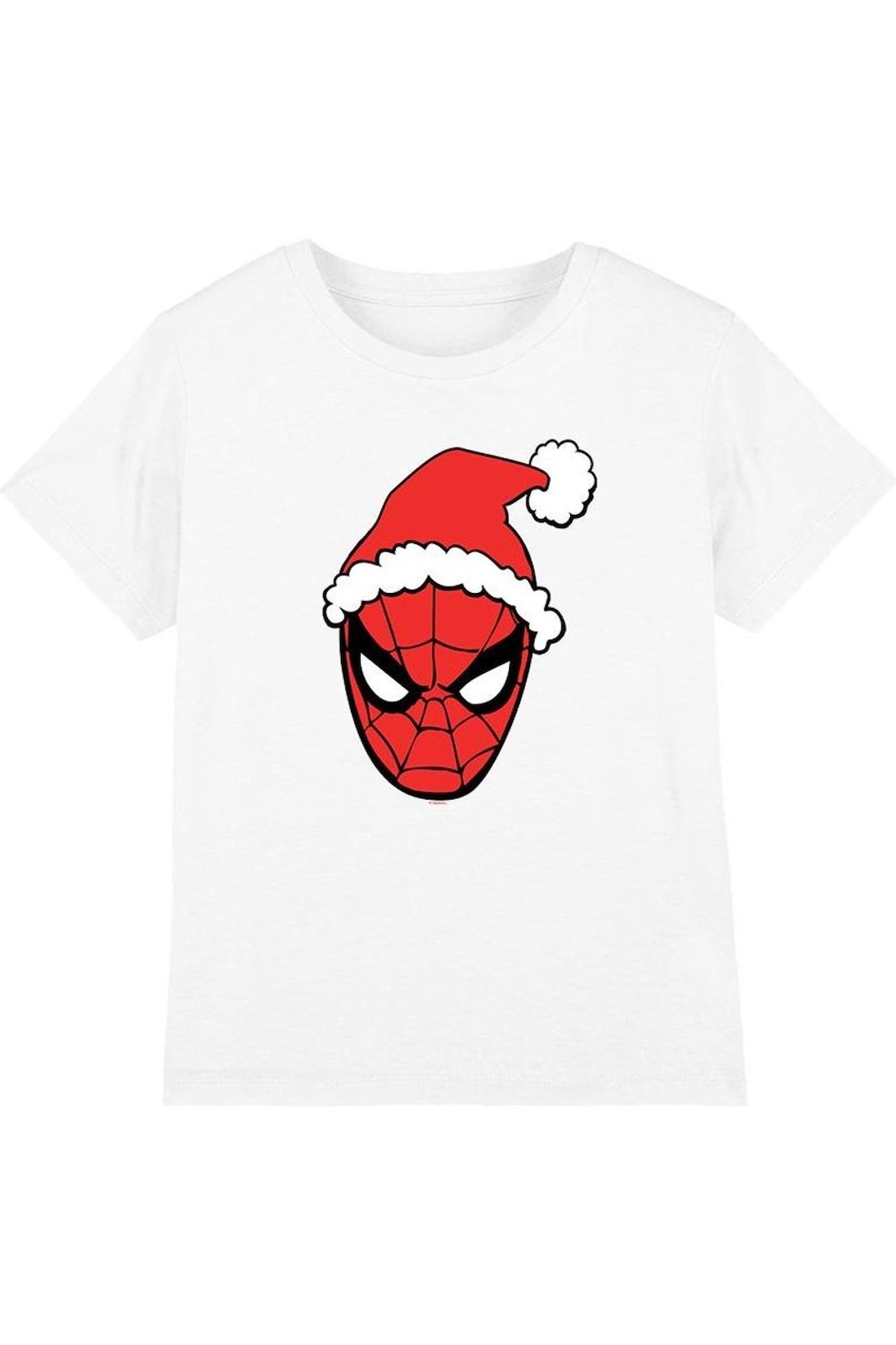T-shirt De Noël Coton Spiderman Blanc