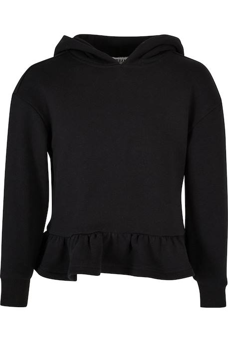 Fille-Pull, gilet, sweat-Sweat-Sweat à capuche coton bio volants