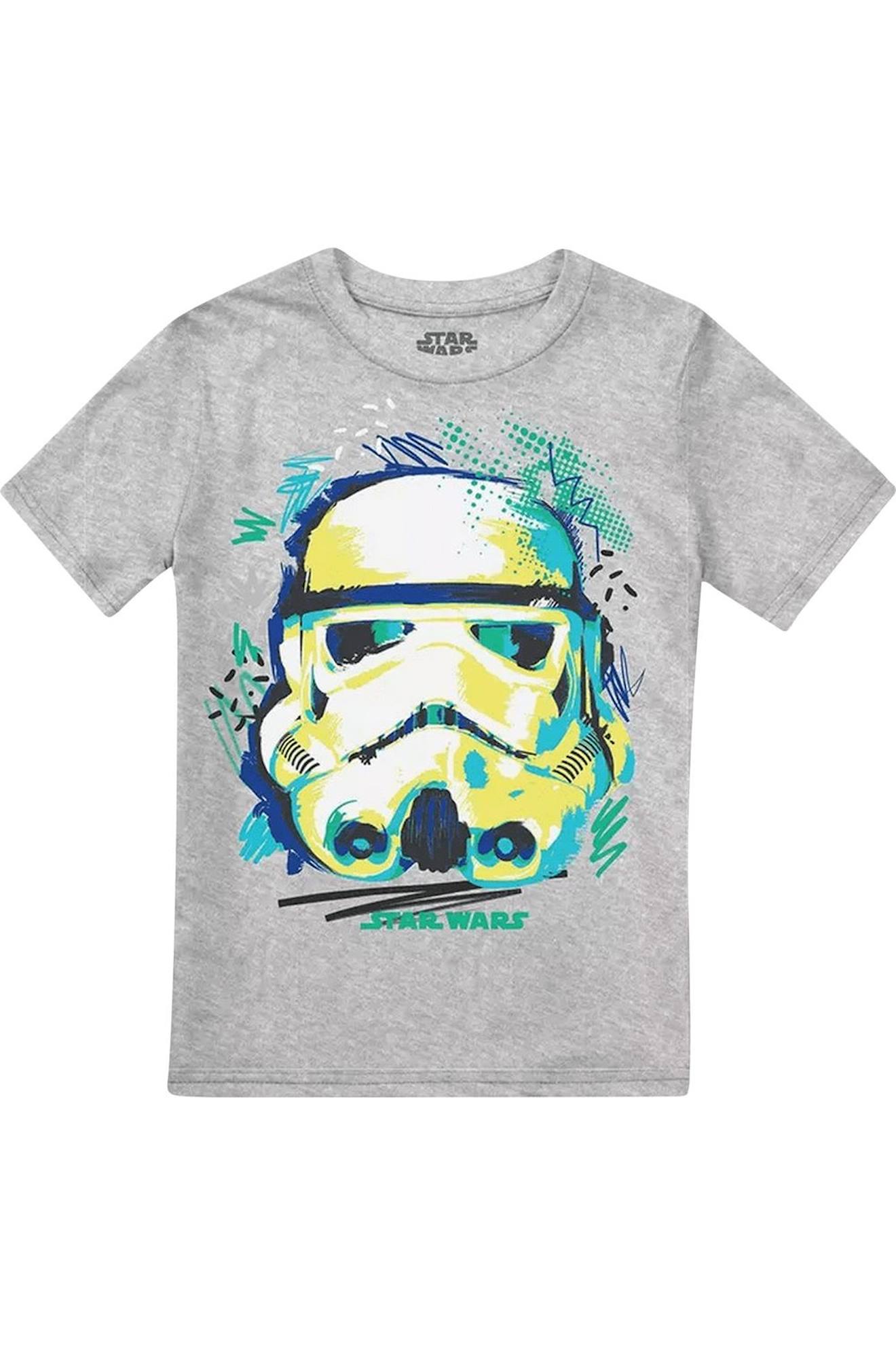 T-shirt Motif Croquis De Trooper Coton Star Wars Gris Chiné