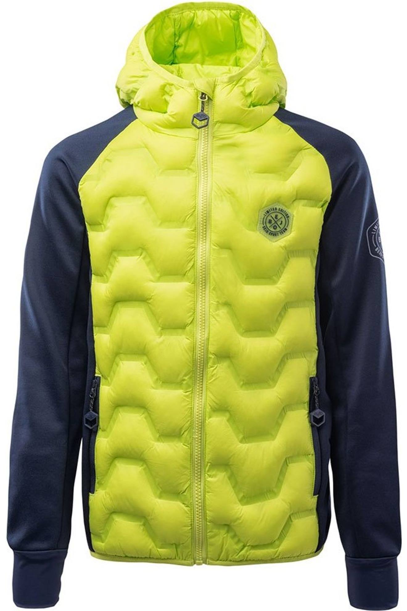 Veste Matelassée Motif/style Contrasté Stuart Vert Citron / Saphir Foncé