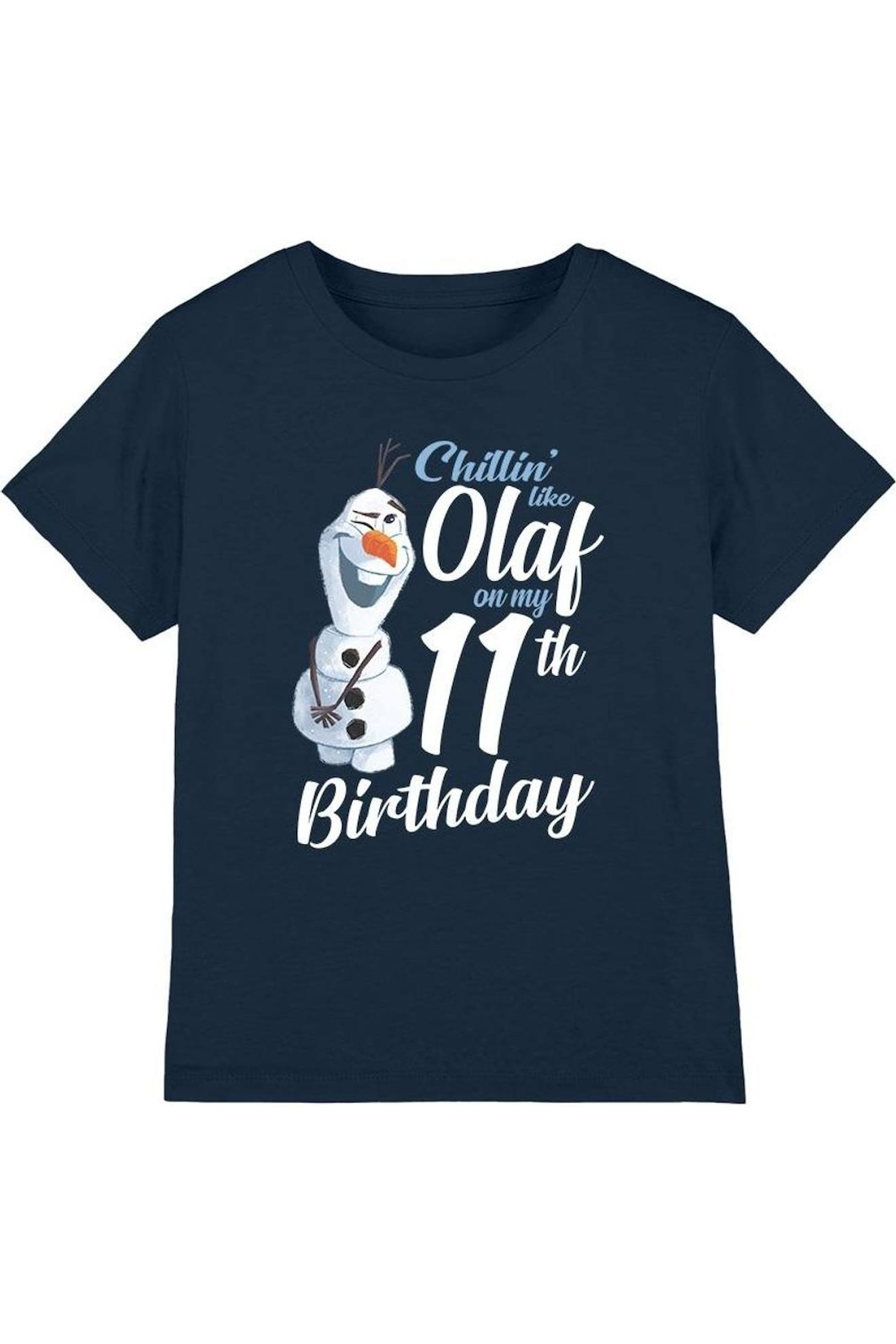 T-shirt Olaf Coton La Reine Des Neiges Chillin Like Olaf Bleu Marine