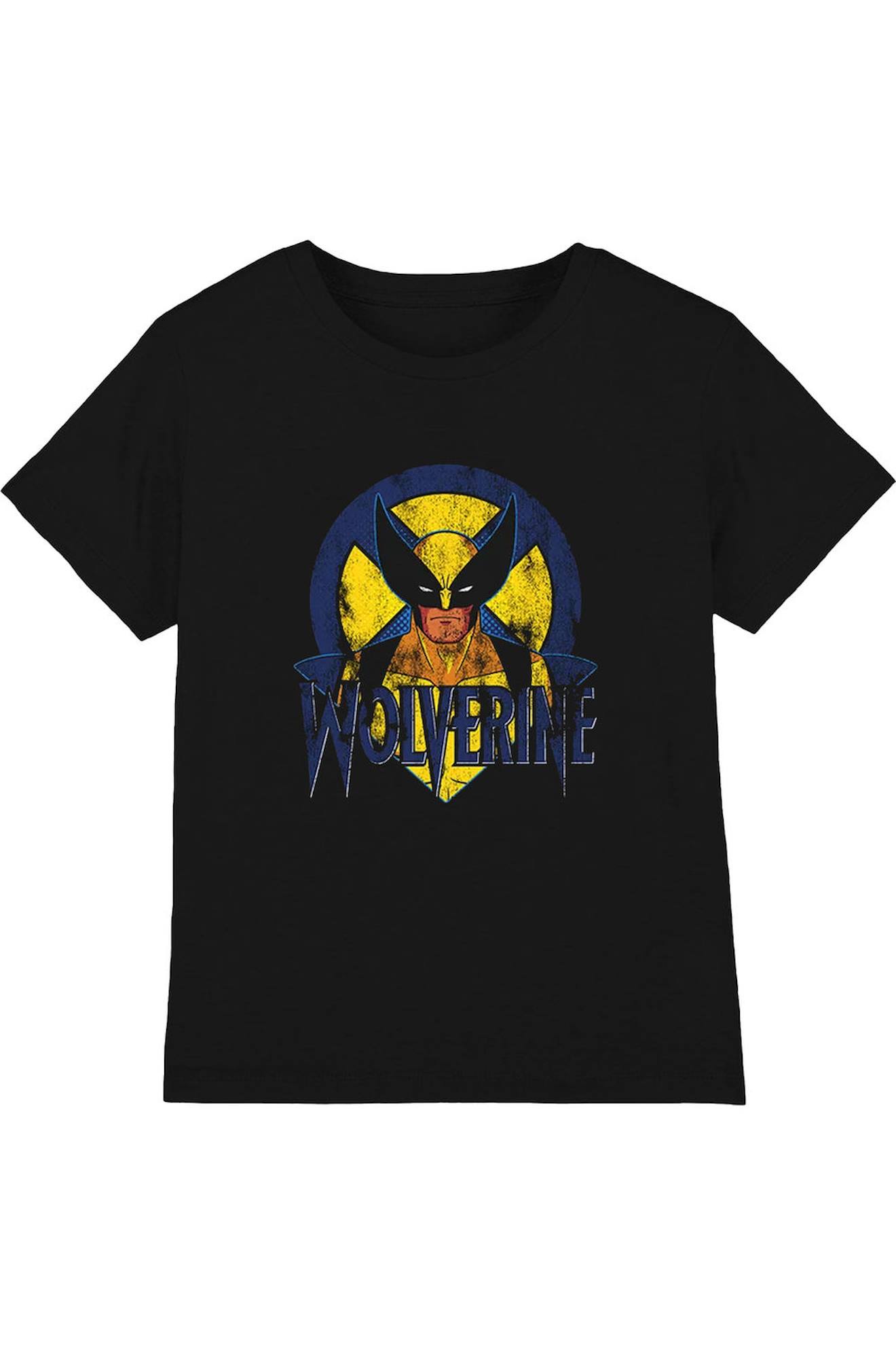 T-shirt Motif Wolverine Style Rétro Coton X-men Noir