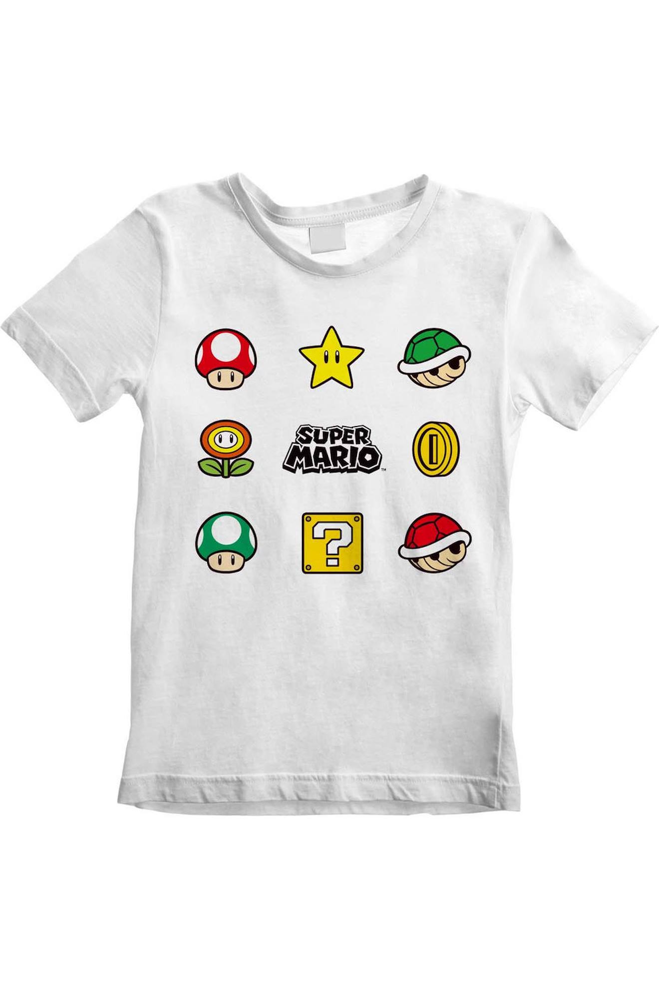 T-shirt Coton Super Mario Items Blanc