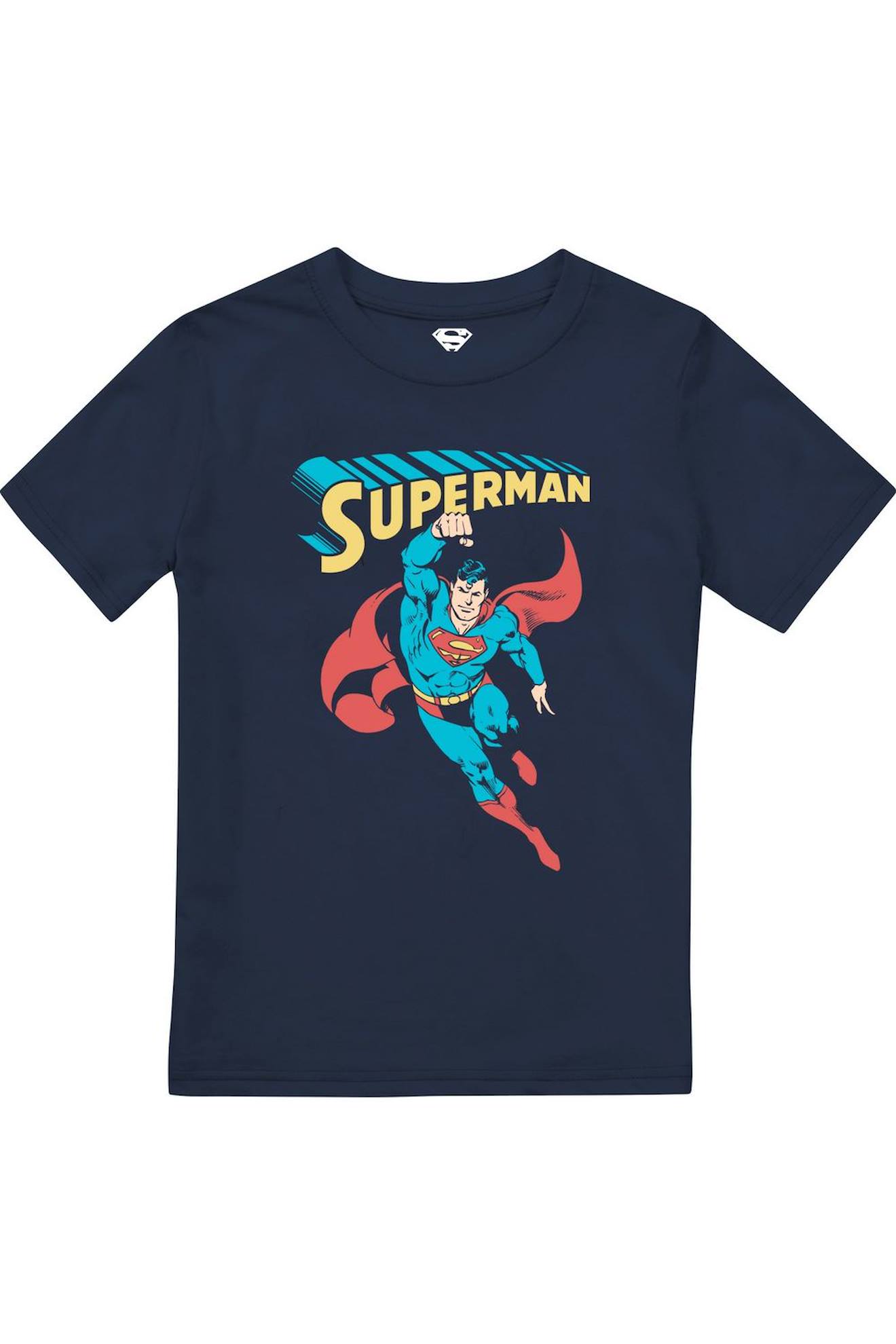 T-shirt Manches Courtes Coton Superhero Bleu Marine