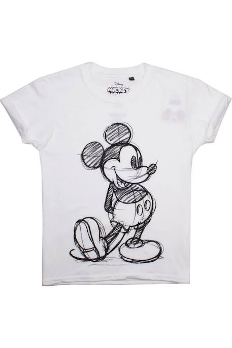 Fille-T-shirt, sous-pull-T-shirt motif croquis de mickey mouse coton disney
