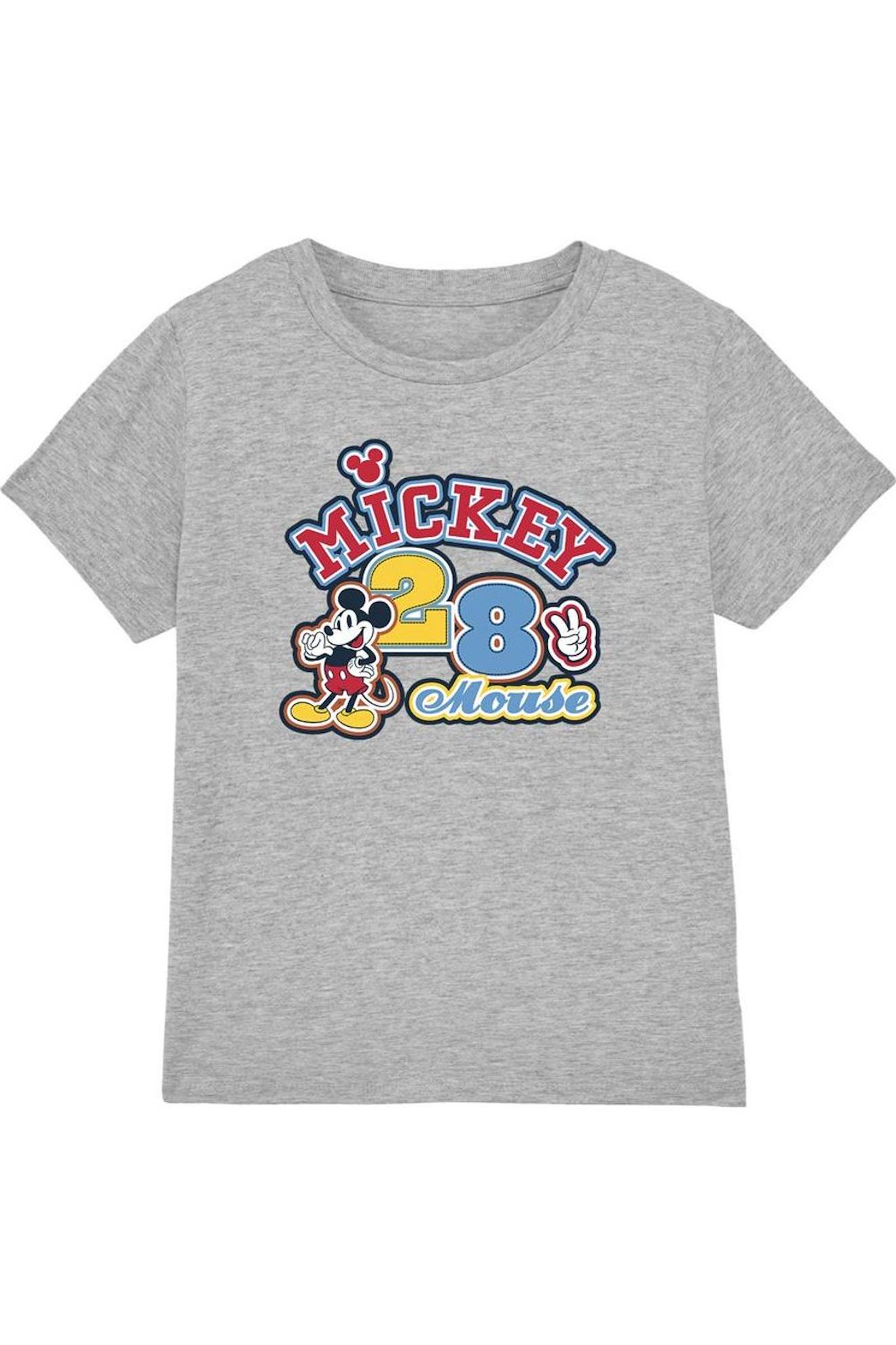 T-shirt Coton Mickey Mouse 28 Gris Chiné
