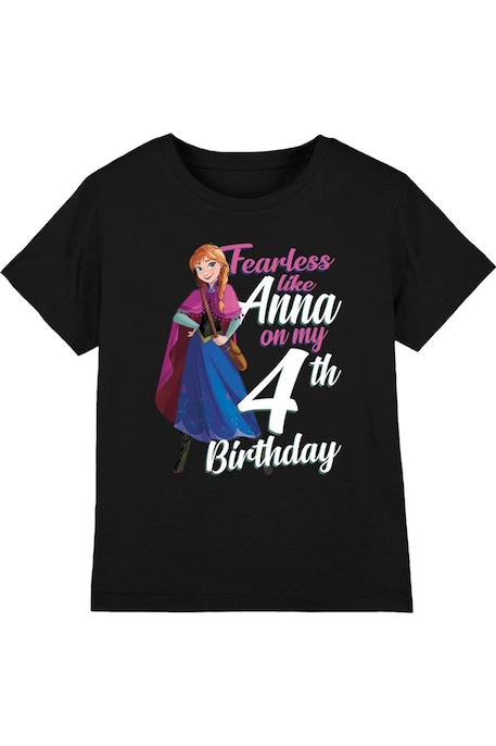 T-shirt anna coton la reine des neiges fearless like anna Noir 1 - vertbaudet enfant 