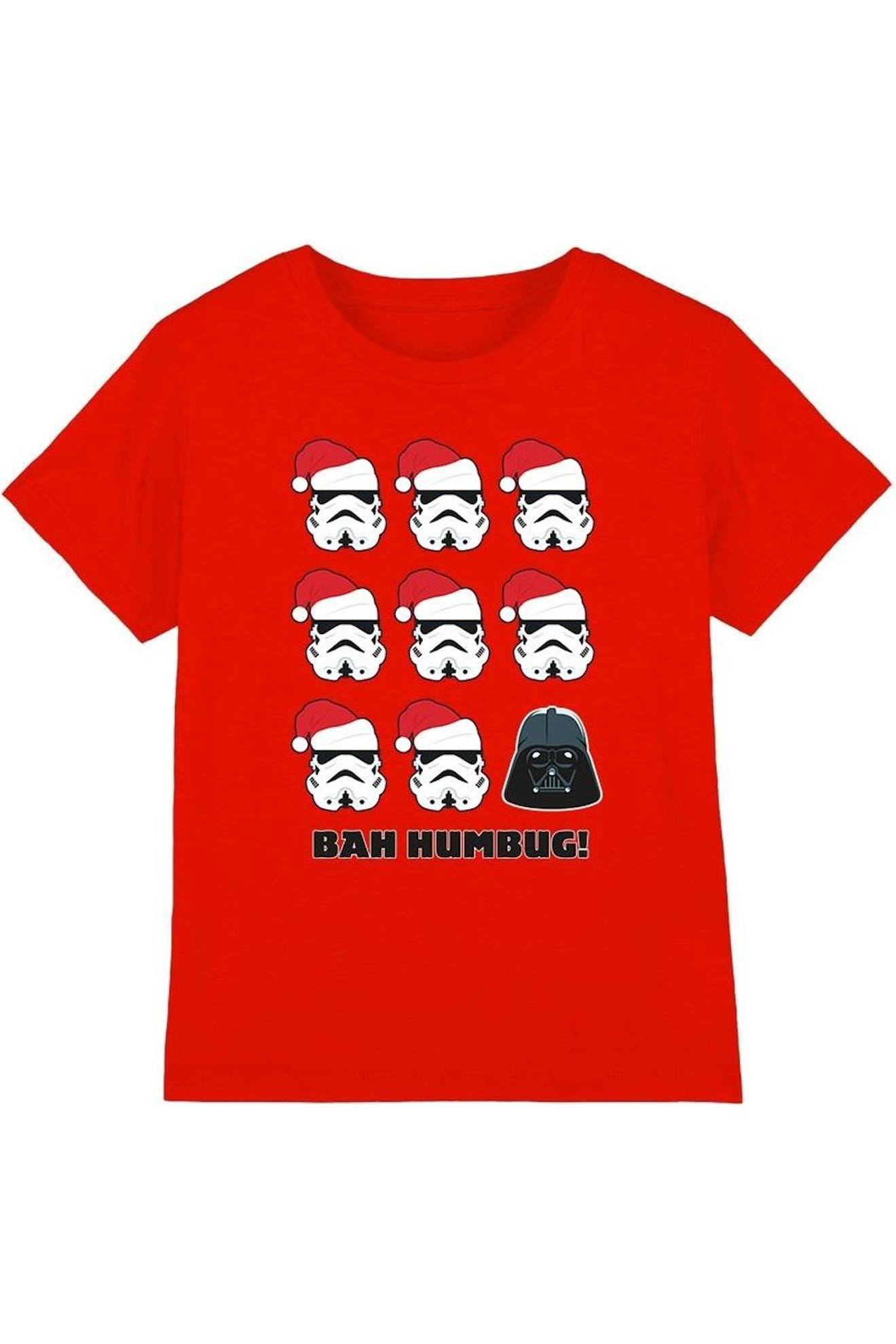 T-shirt Motifs Stormtrooper Et Dark Vador Coton Star Wars Bah Humbug Rouge 20 €