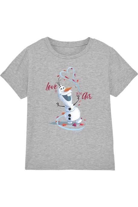 Fille-T-shirt olaf coton la reine des neiges love is in the air