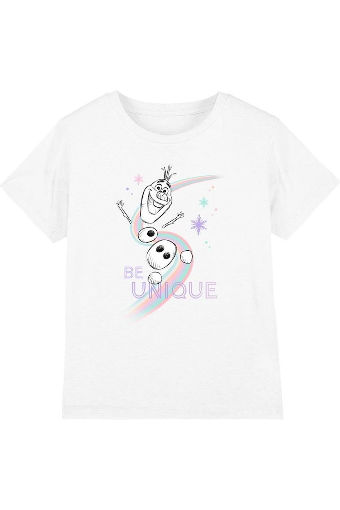 T-shirt Olaf Coton La Reine Des Neiges Be Unique Blanc