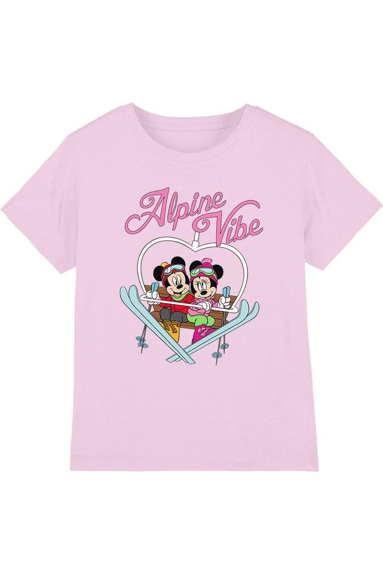 T-shirt Mickey Mouse Coton Disney Alpine Vibes Rose