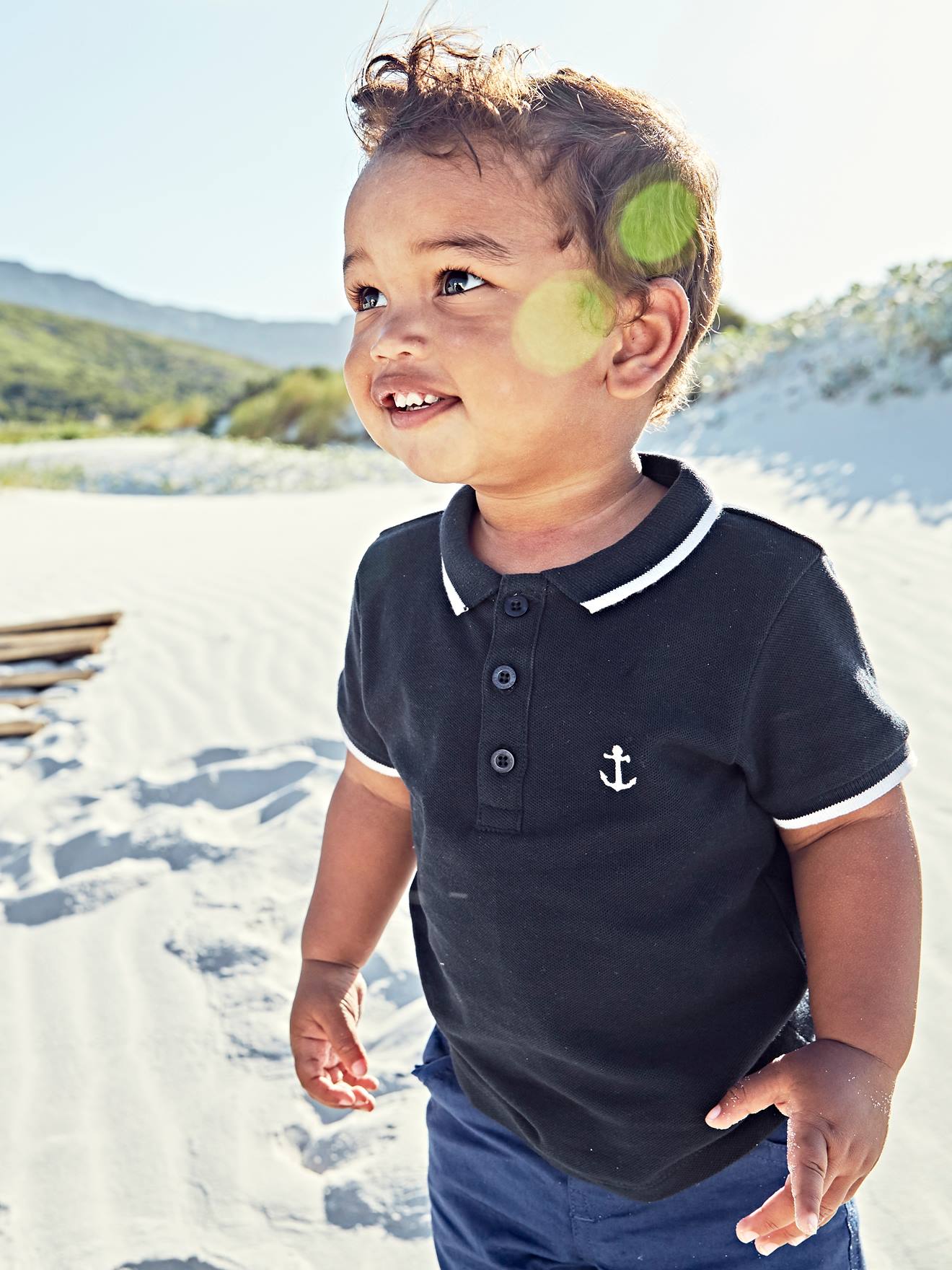 Polo bébé personnalisable marine