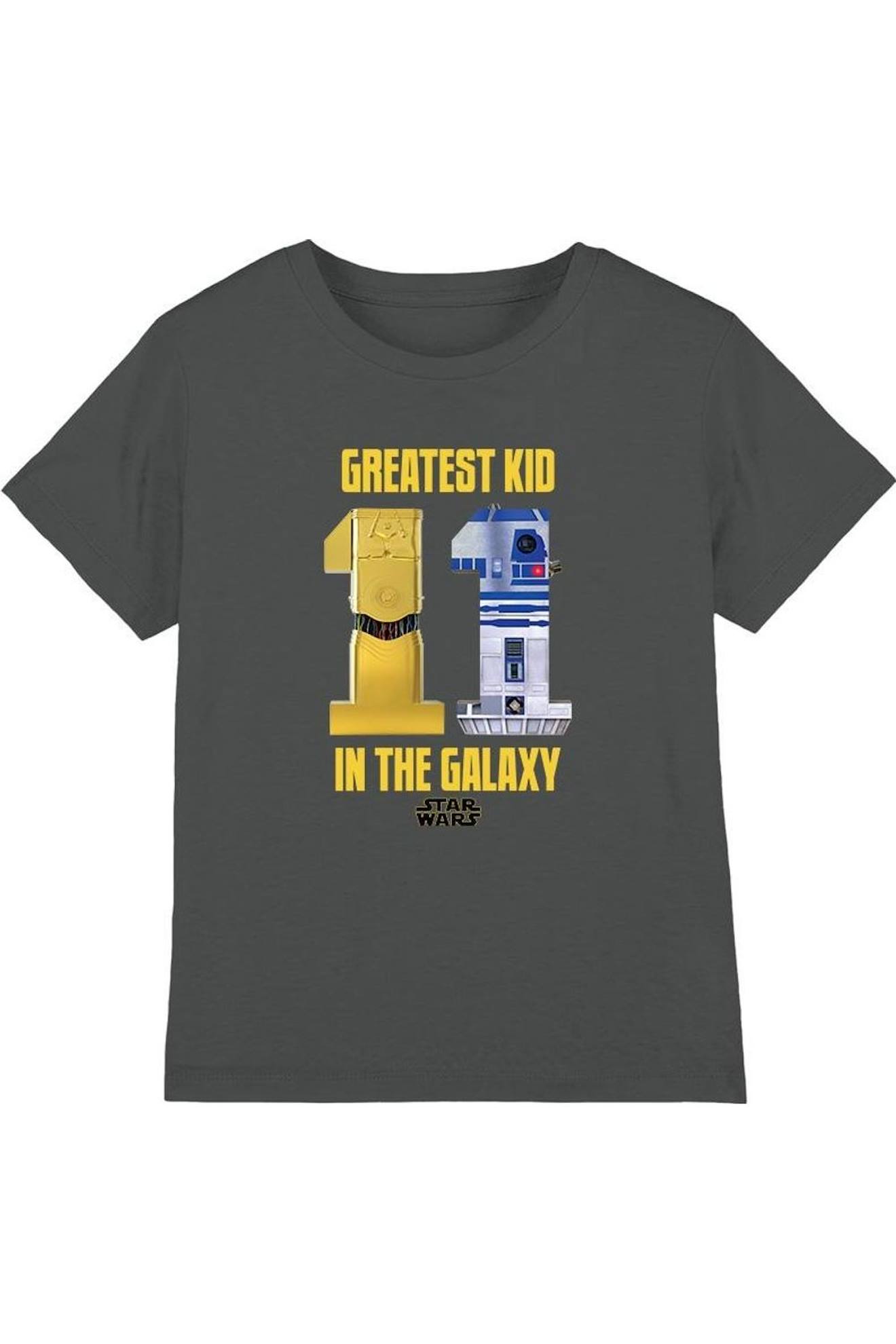 T-shirt Motifs C-3po Et R2-d2 Coton Star Wars Greatest Kid Charbon