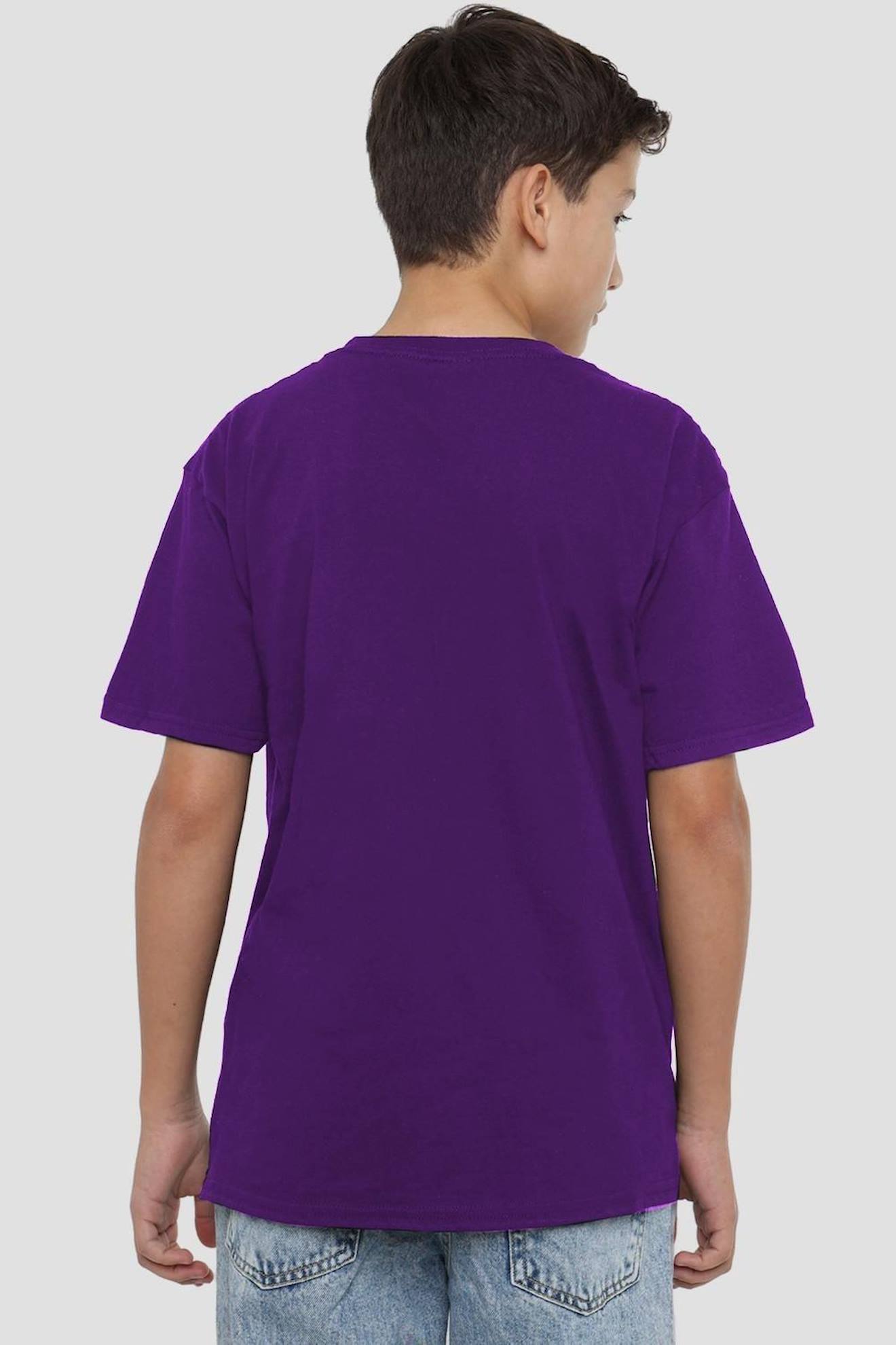 T-shirt De Base En Coton Violet Pour Filles Marks And Spencer Taille 6-7 Ans Encolure Ras-du-cou Pull