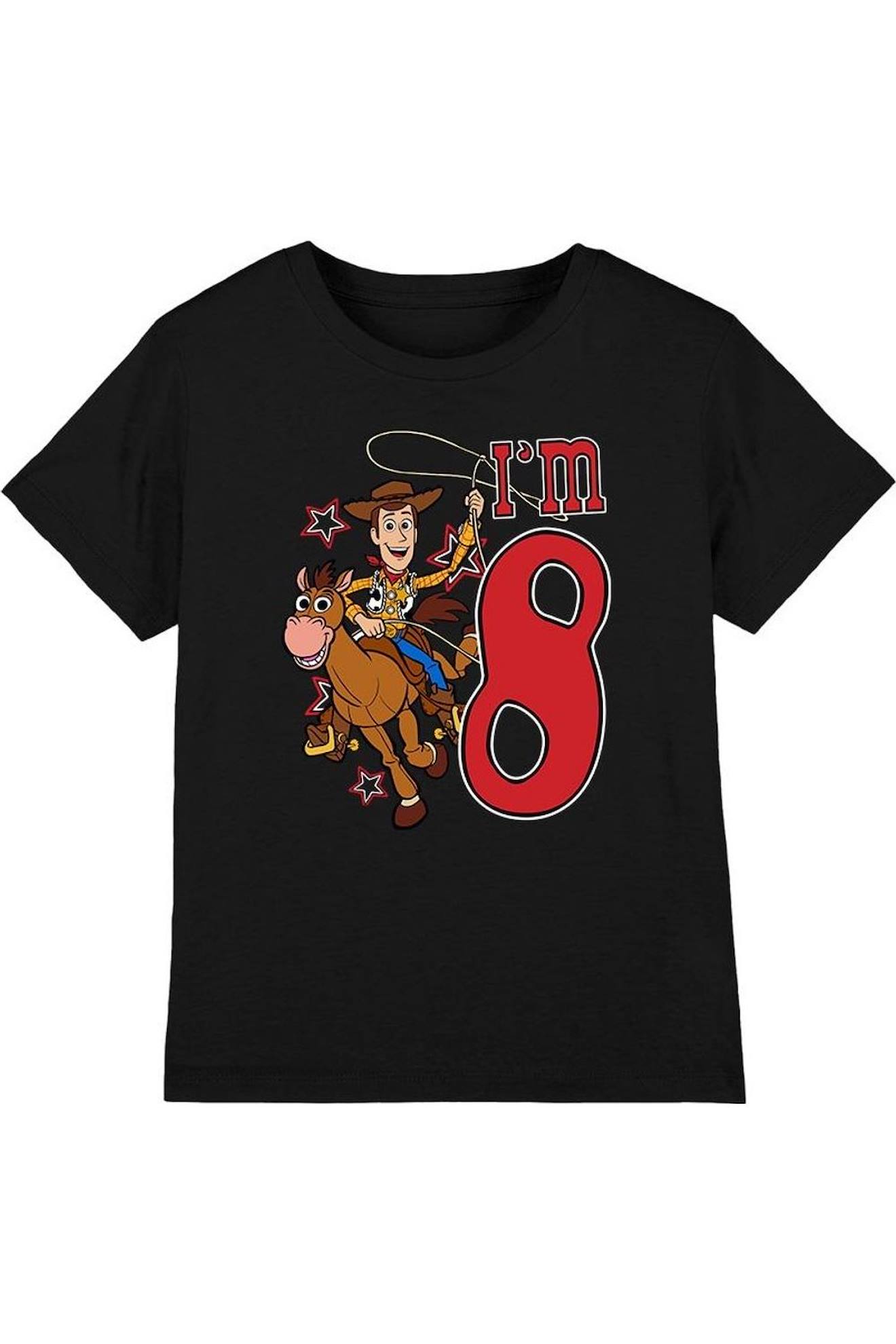 T-shirt Coton Toy Story I'm 8 Noir