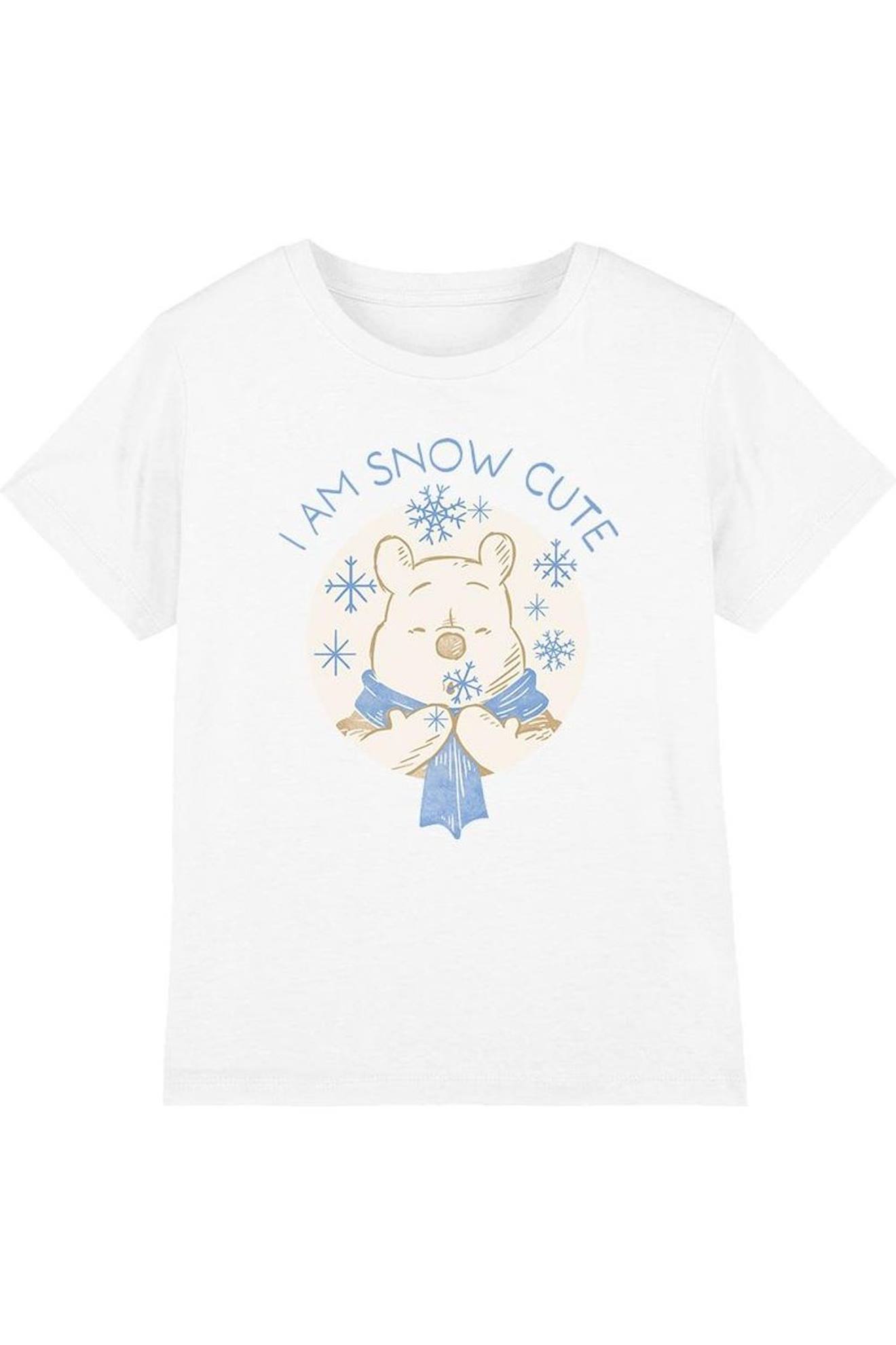 T-shirt Am Snow Cute Coton Winnie L'ourson I Am Snow Cute Blanc