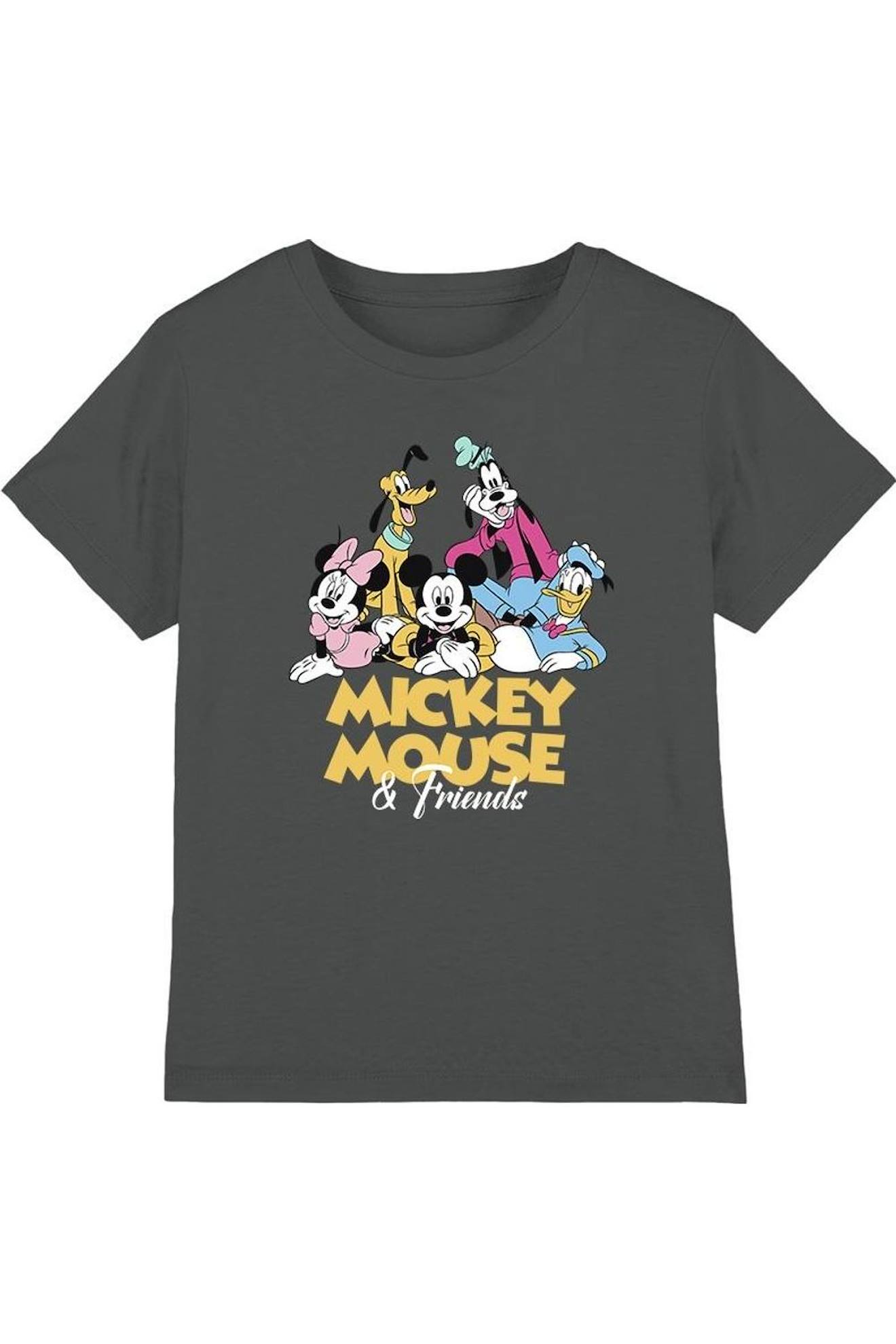 T-shirt Motifs Mickey Mouse Et Ses Amis Coton Disney Charbon