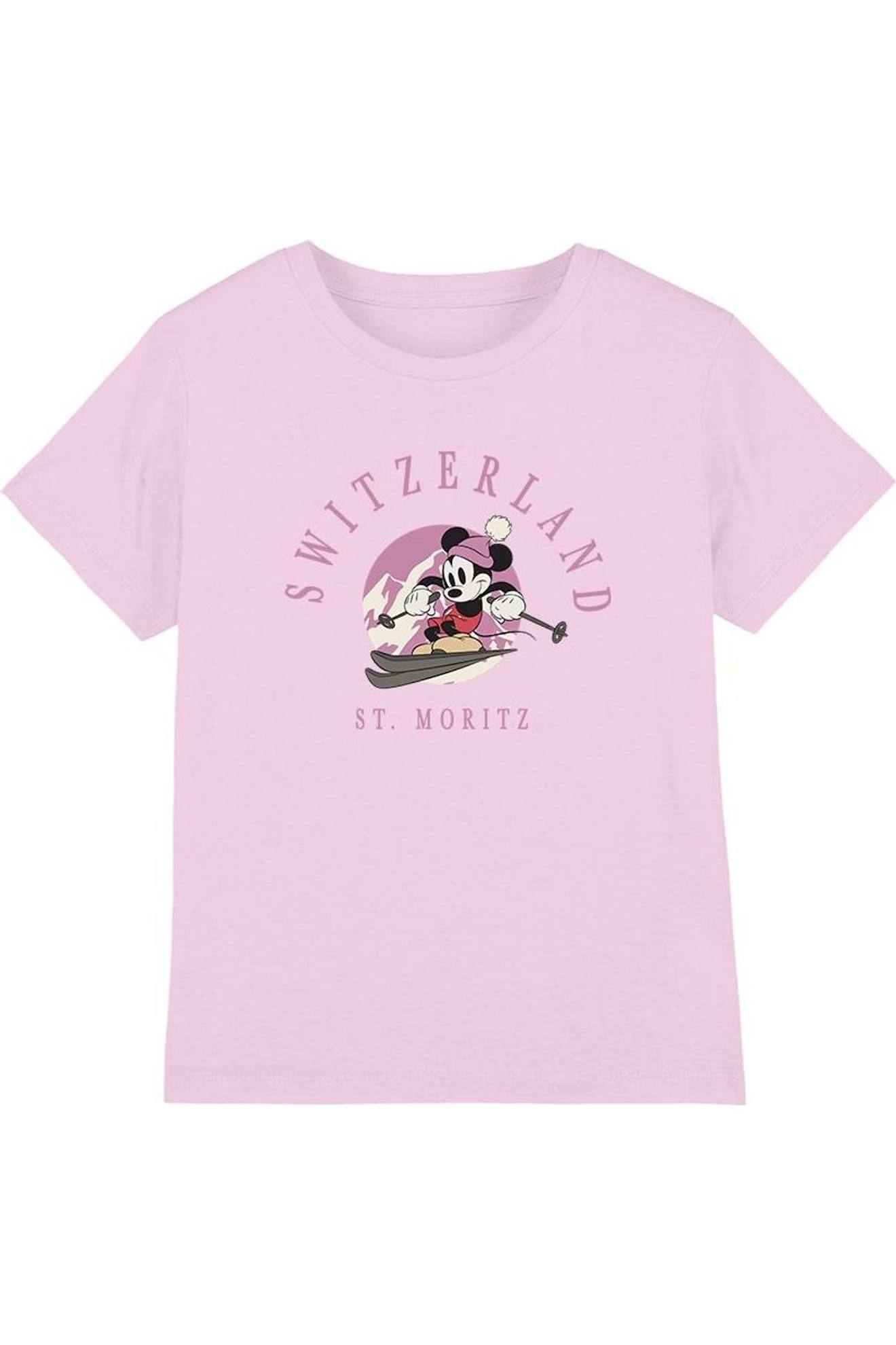 T-shirt Mickey Mouse Coton Disney Switzerland Rose