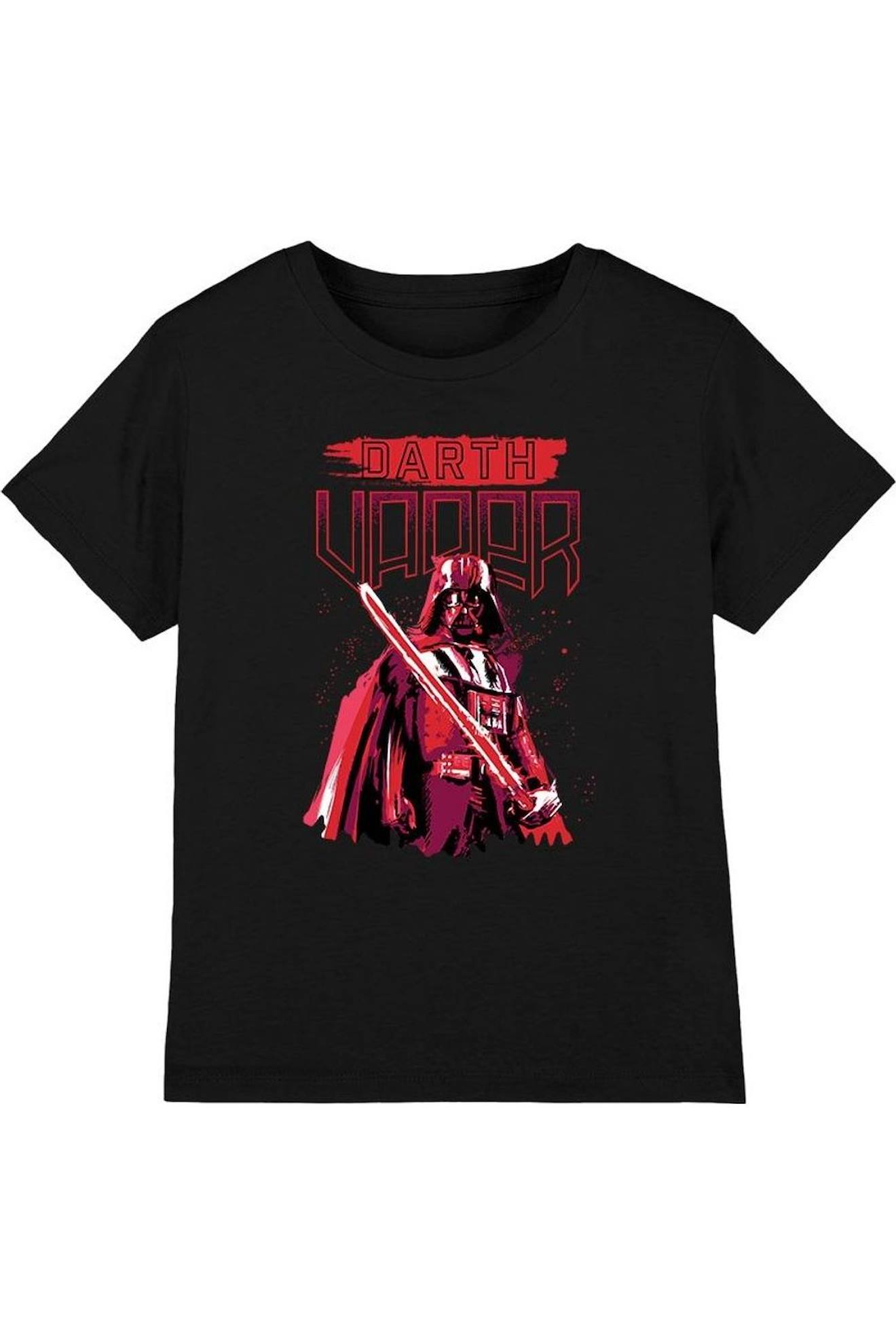 T-shirt Motif Dark Vador Style Peint Coton Star Wars Noir