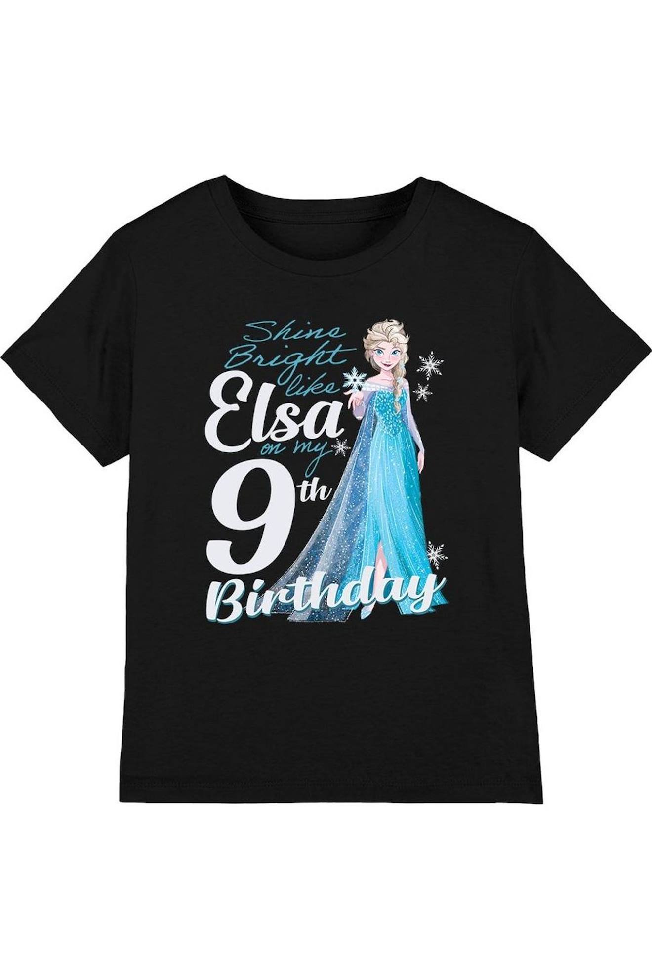 T-shirt Elsa Coton La Reine Des Neiges Bright Like Elsa Noir