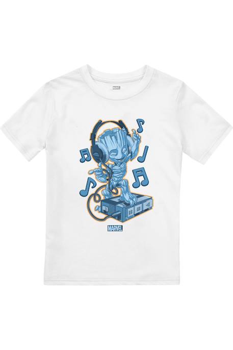 Fille-T-shirt, sous-pull-T-shirt motif bébé groot avec casque audio coton