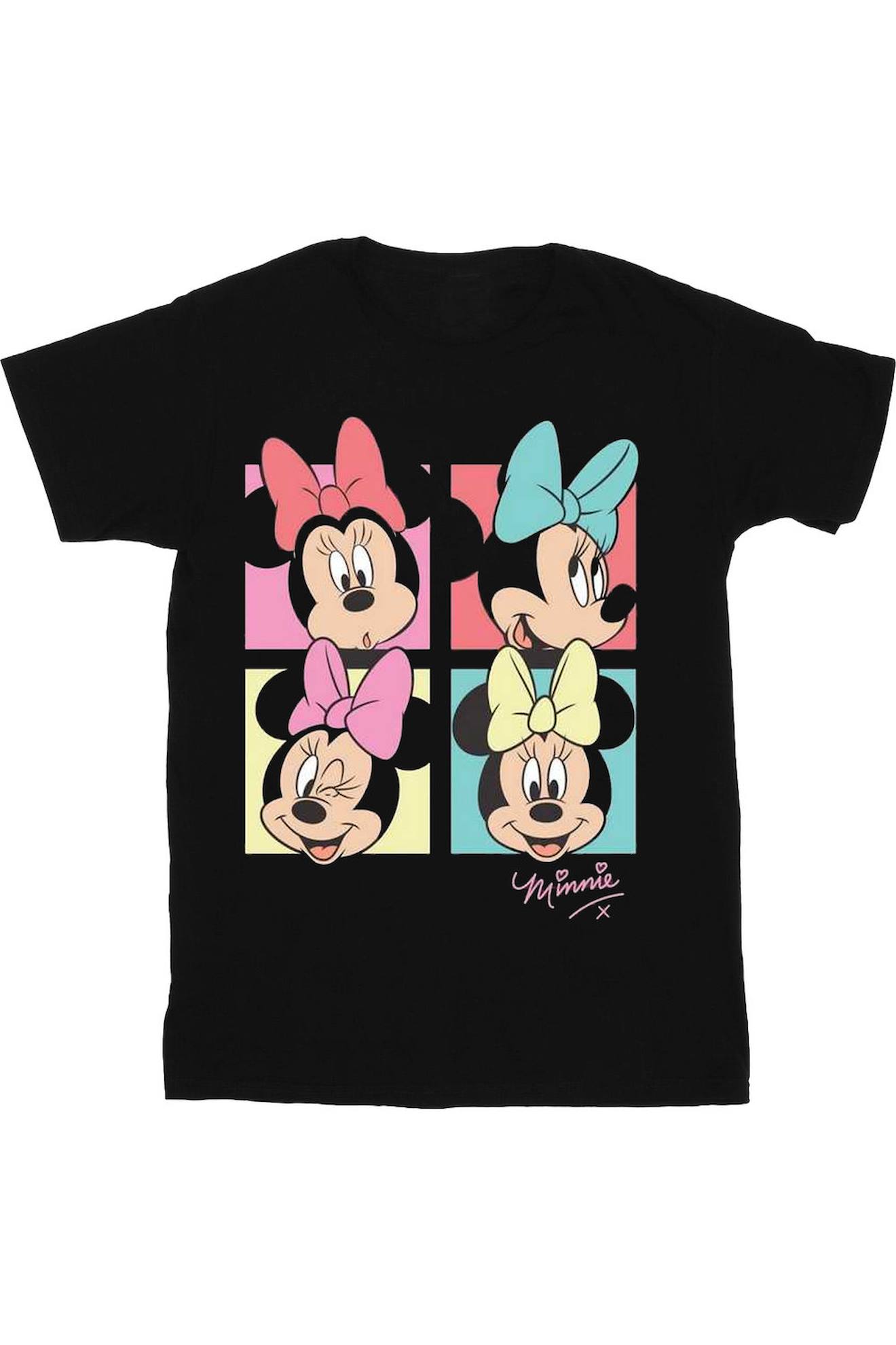 T-shirt Motifs Minnie Mouse Et Nœud Coton Disney Charbon