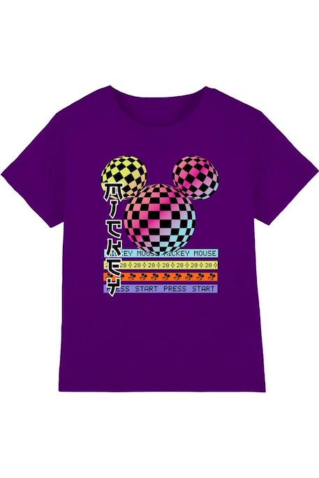 Fille-T-shirt, sous-pull-T-shirt coton mickey mouse press start