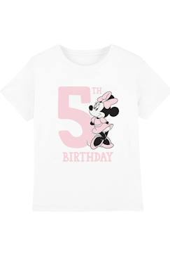T-shirt 5ème anniversaire motif minnie mouse coton disney  - vertbaudet enfant