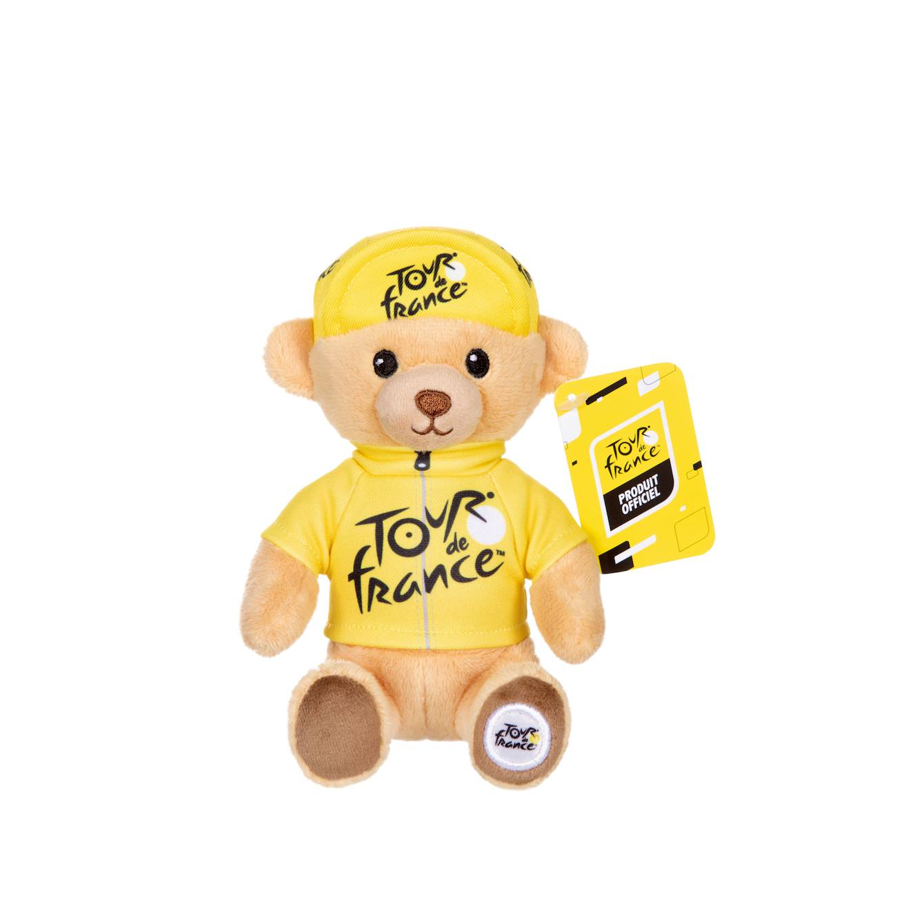 Peluche - Peluche Officielle Ours Tour De France - Maillot Et Casquette Vainqueur Étape Jaune - 15 Cm Jaune
