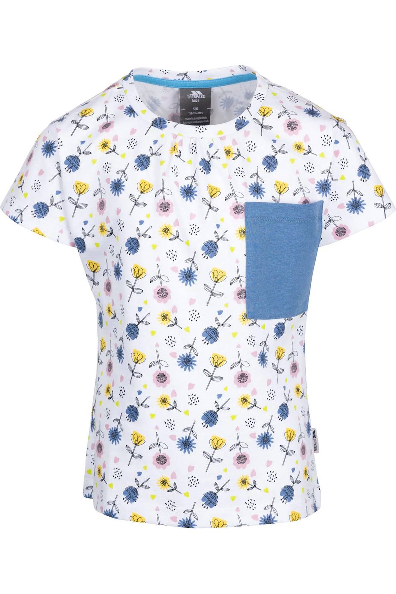 T-shirt Coton Pleasantly Blanc / Bleu / Jaune