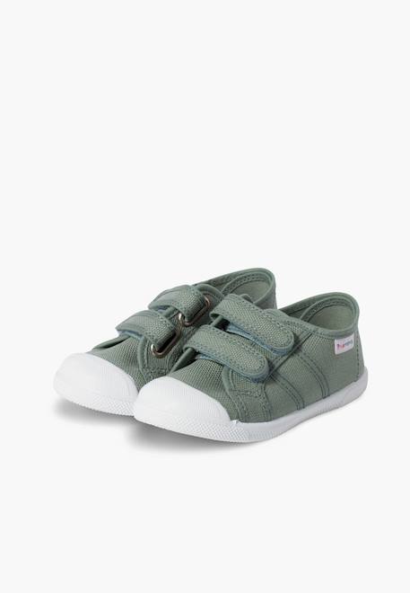 Baskets en toile avec scratchs pour enfant Blanc+Bleu denim+Bleu marine+Gris+Rouge+Sable+Vert fougère+Vert menthe 38 - vertbaudet enfant 