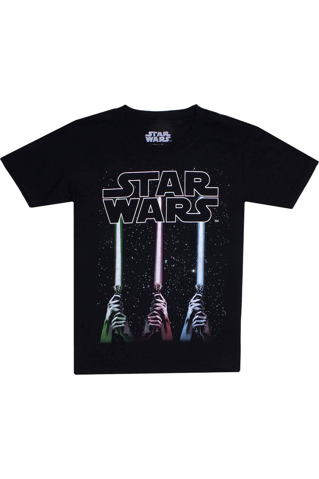 T-shirt Motif Sabre Laser Coton Star Wars Noir