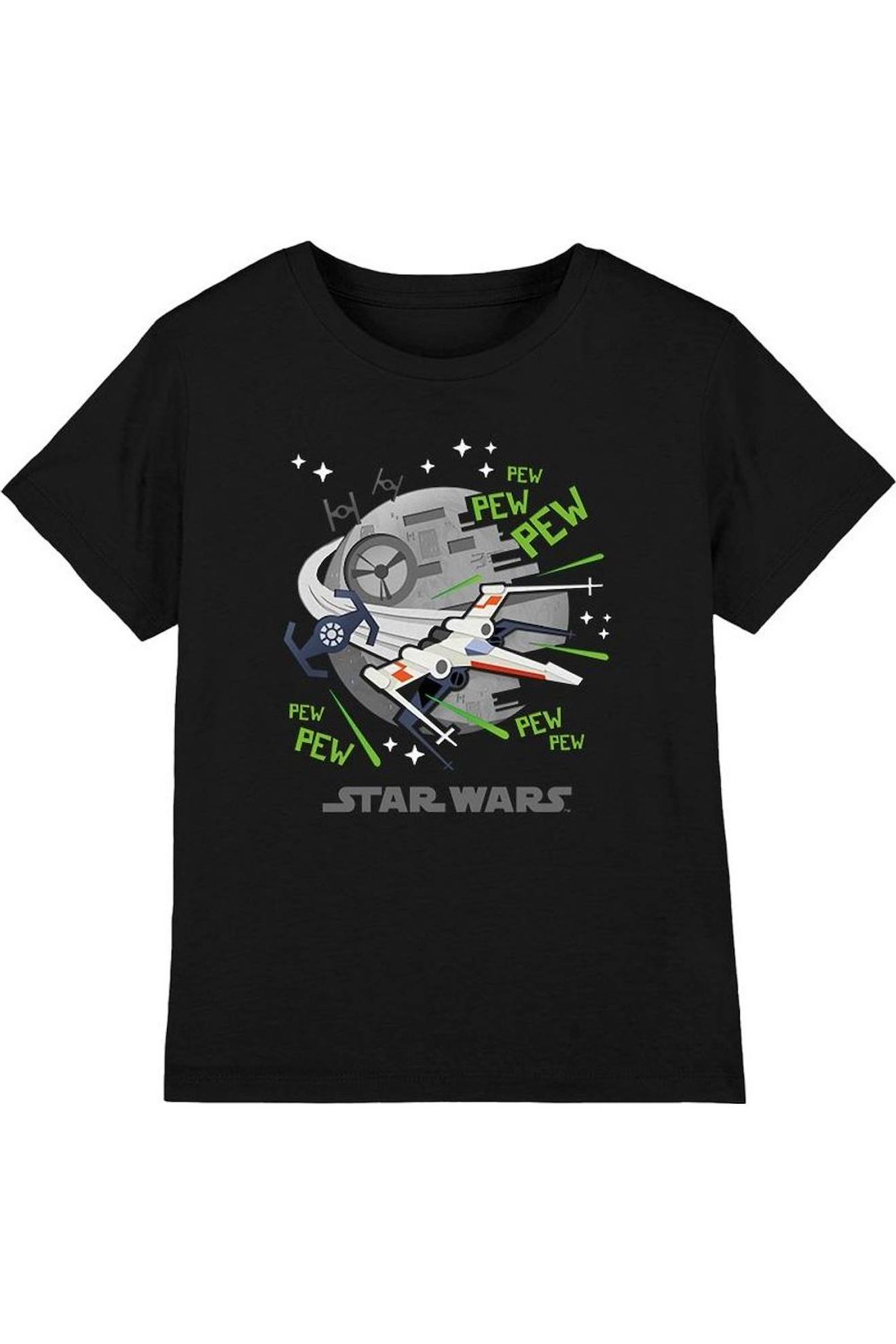 T-shirt Motif Aile-x Coton Star Wars Pew Pew Noir