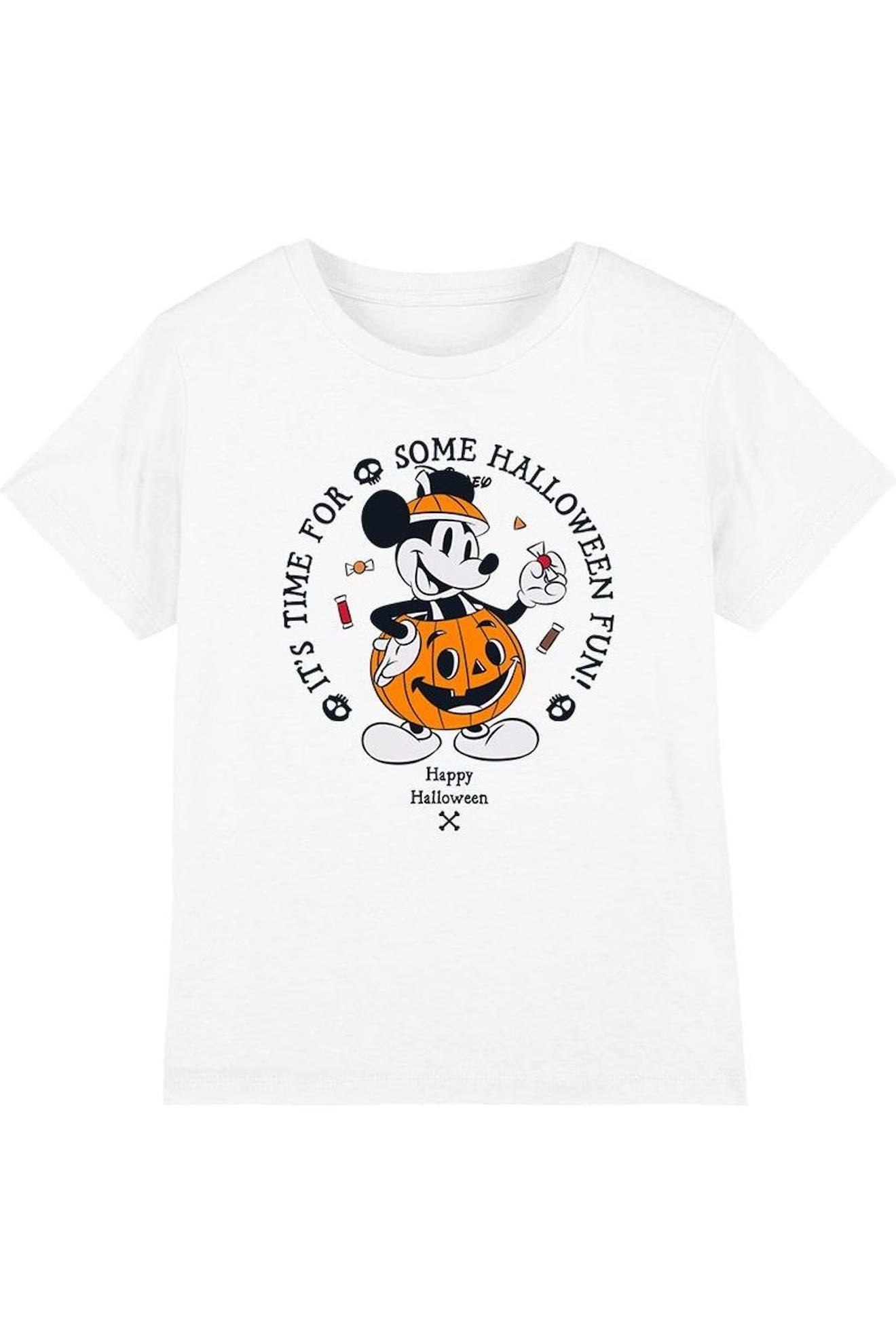 T-shirt Coton Disney Pumpking Costume Blanc