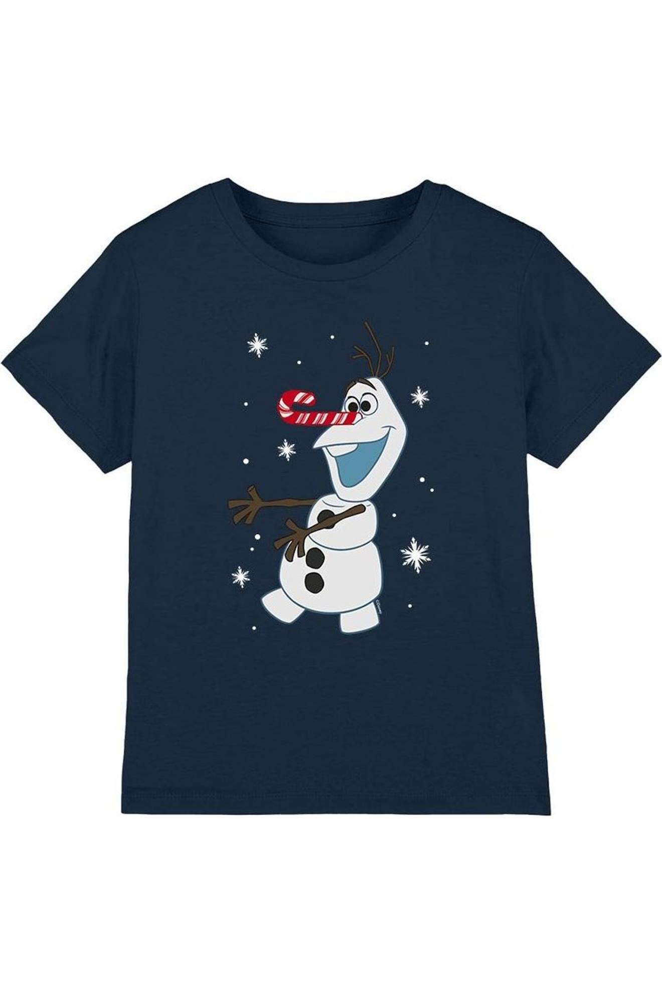 T-shirt Olaf Coton La Reine Des Neiges Bleu Marine