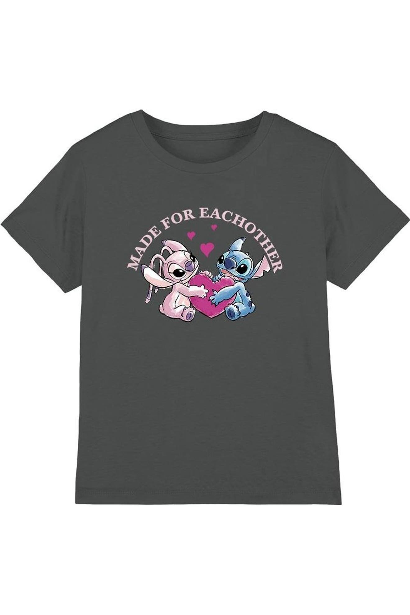 T-shirt Coton Made For Each Other Charbon