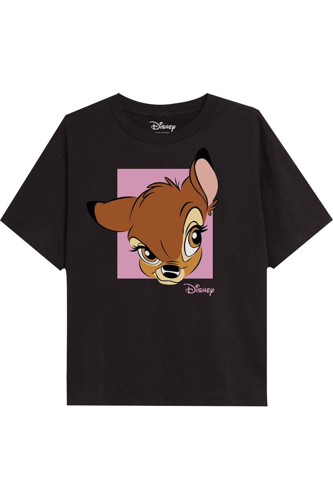 T-shirt Motif Visage Coton Bambi Noir 19 €