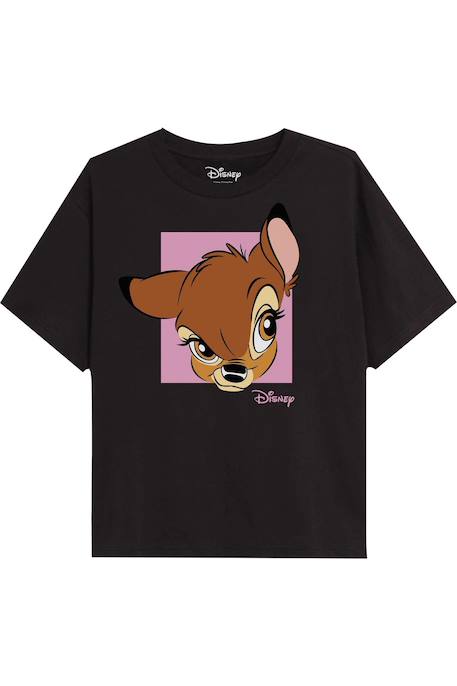 Fille-T-shirt, sous-pull-T-shirt motif visage coton bambi