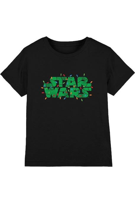 Fille-T-shirt motifs logo et lumières de noël coton star wars