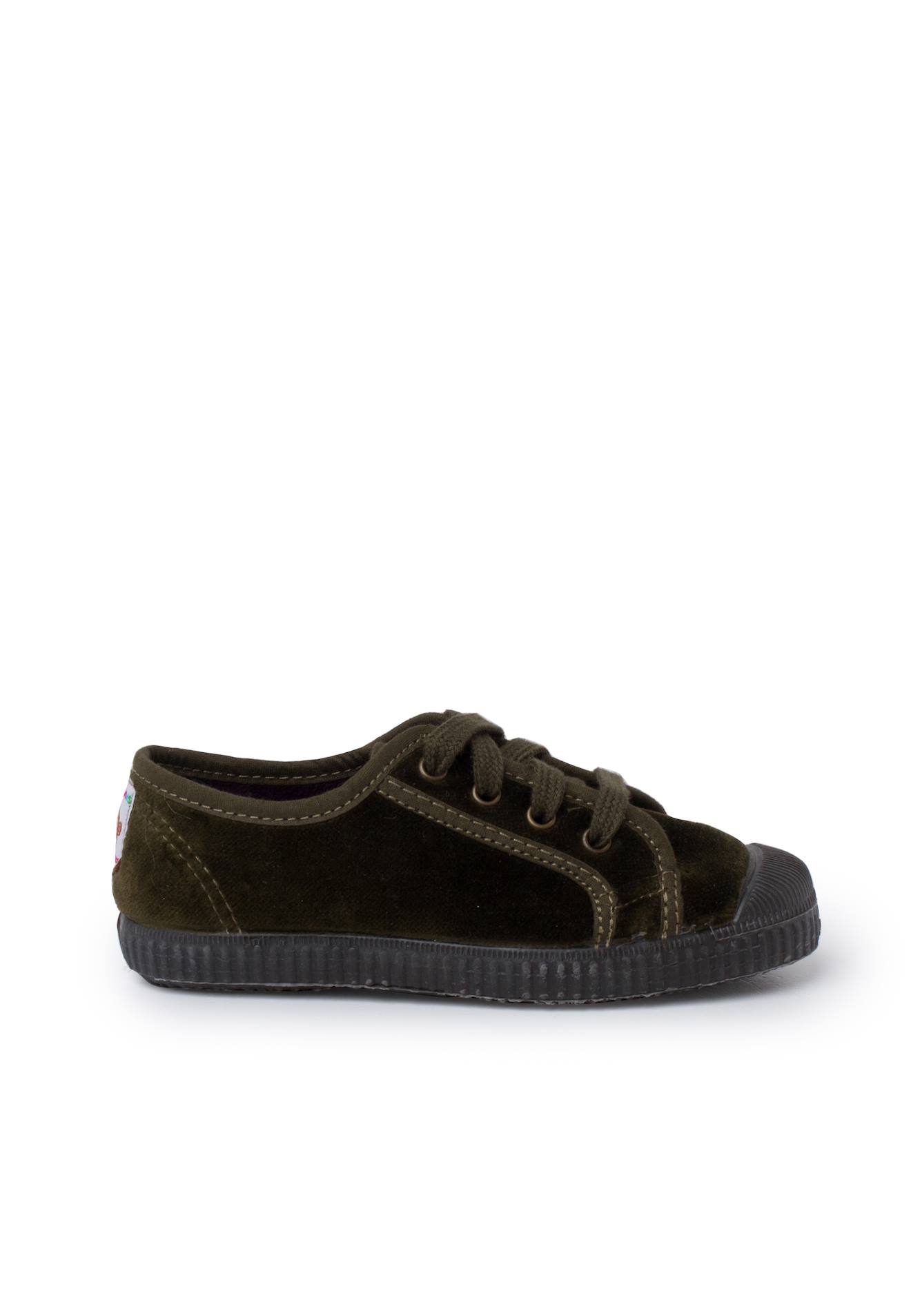Baskets Enfants En Velours Avec Lacets Kaki 45$