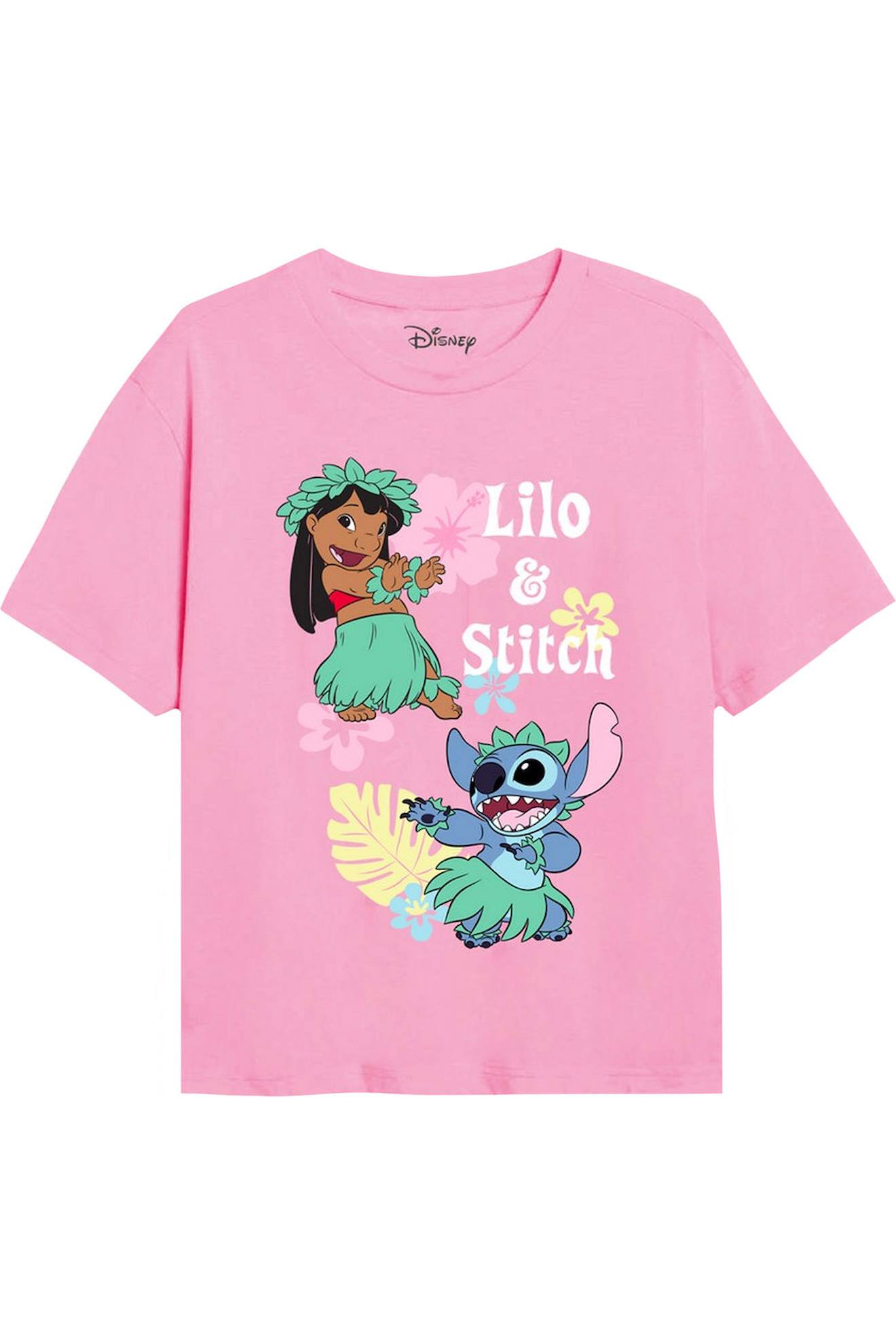 T-shirt Manches Courtes Coton Hula Rose Clair