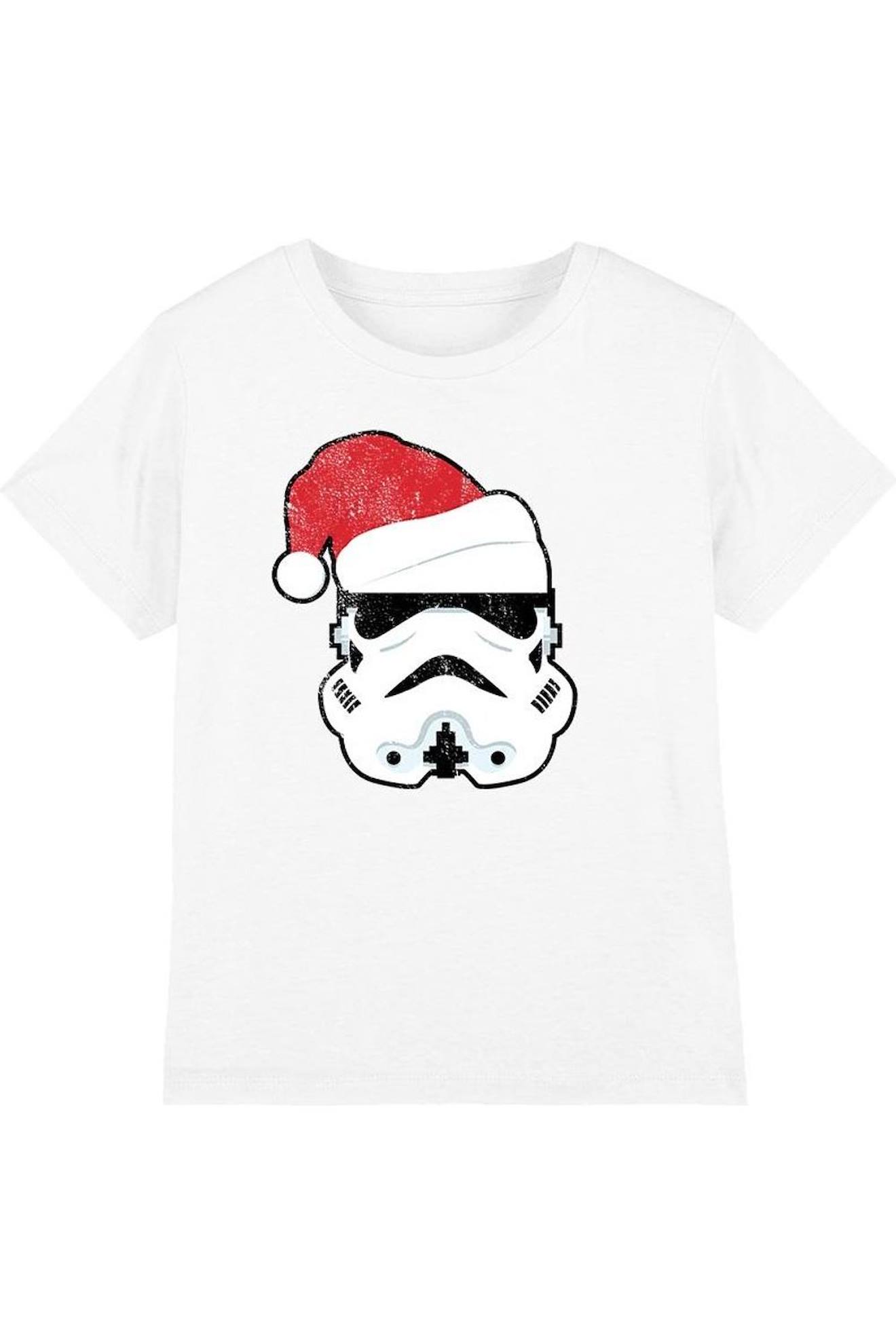 T-shirt De Noël Motif Stormtrooper Coton Star Wars Blanc